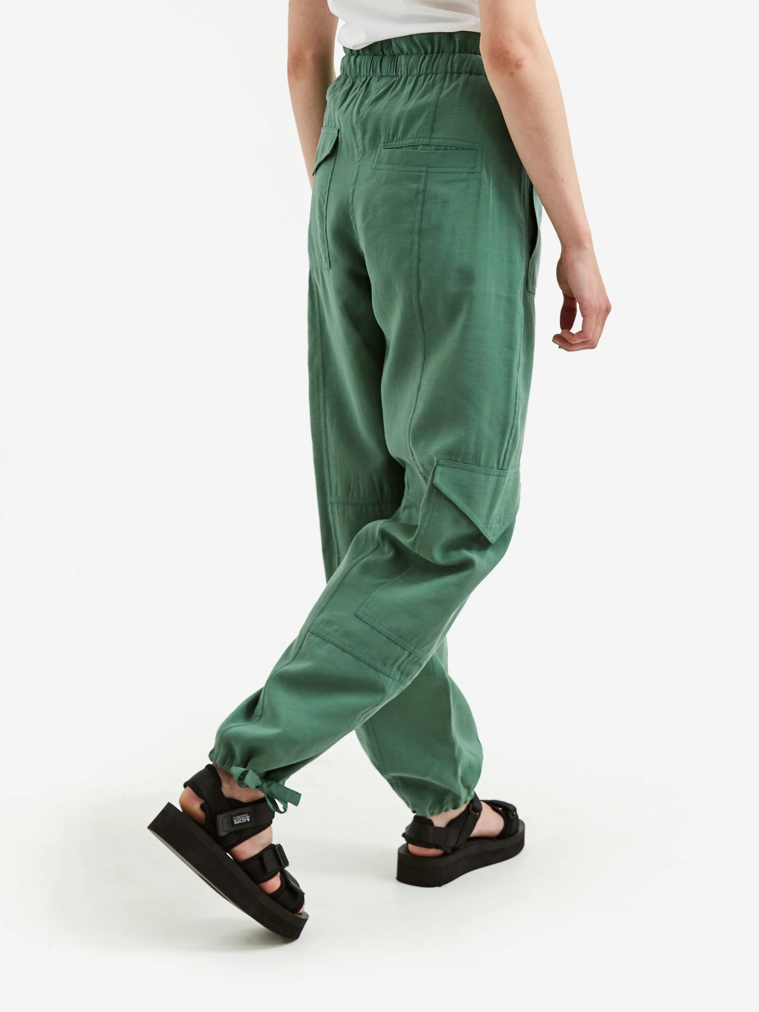 Ganni Light Slub High Waist Pocket Pant - Myrtle - Image 5
