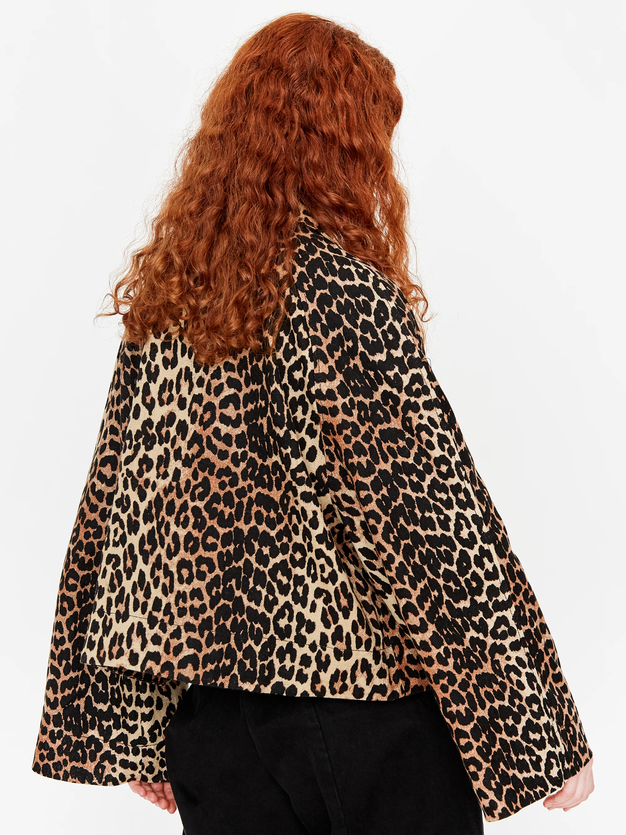 Ganni Linen Canvas Jacket - Leopard - Image 6
