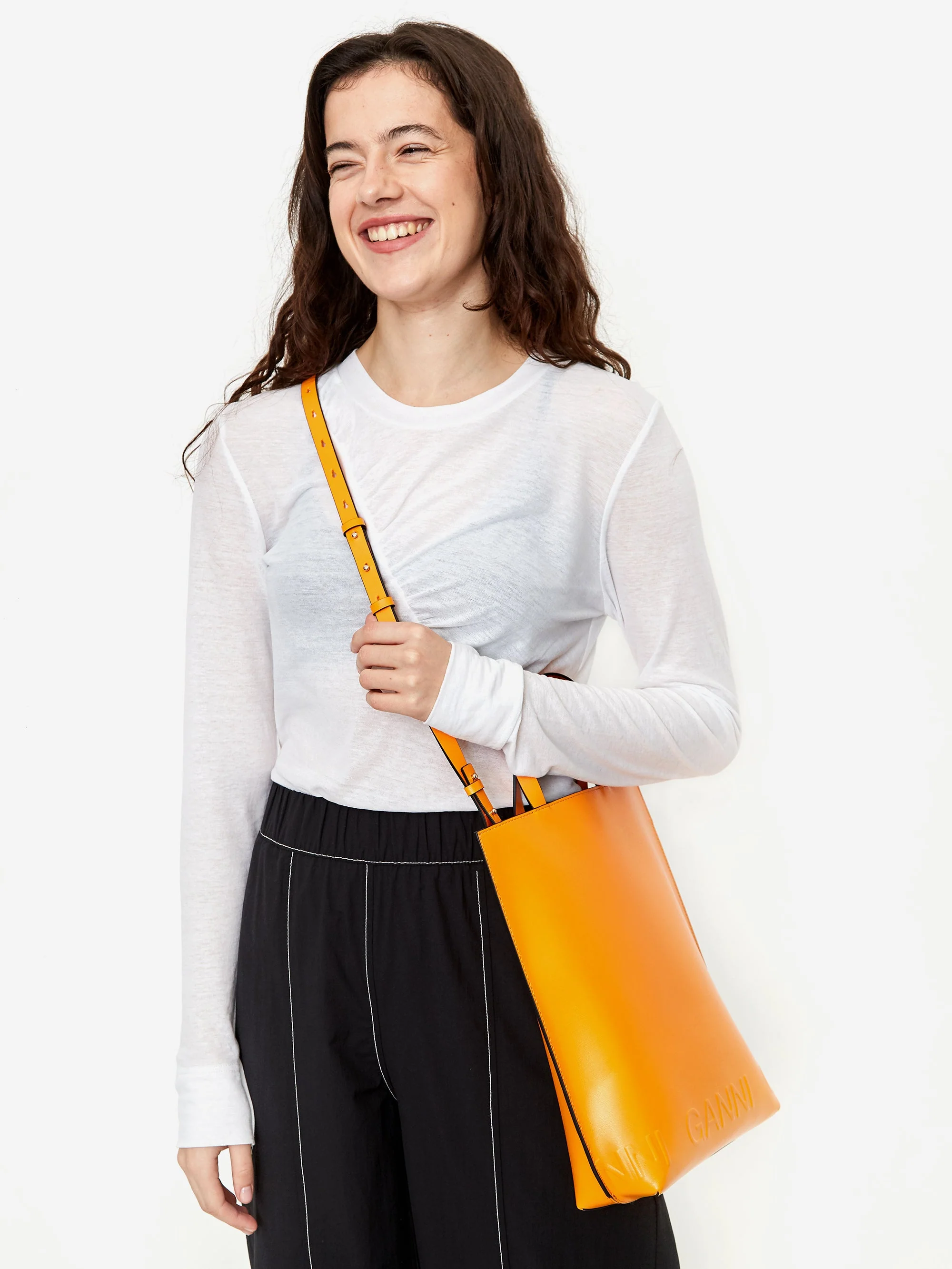 Ganni Medium Tote Bag - Bright Marigold - Image 6
