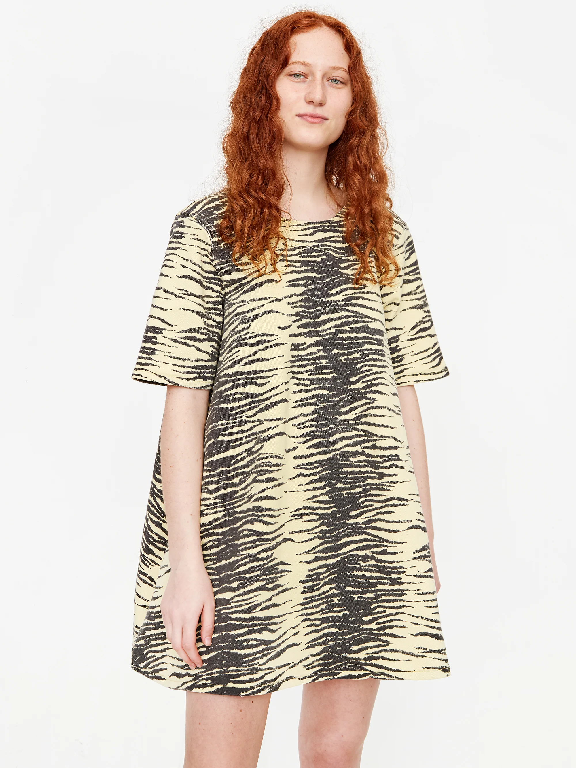 Ganni Print Denim Dress - Pale Banana - Image 4