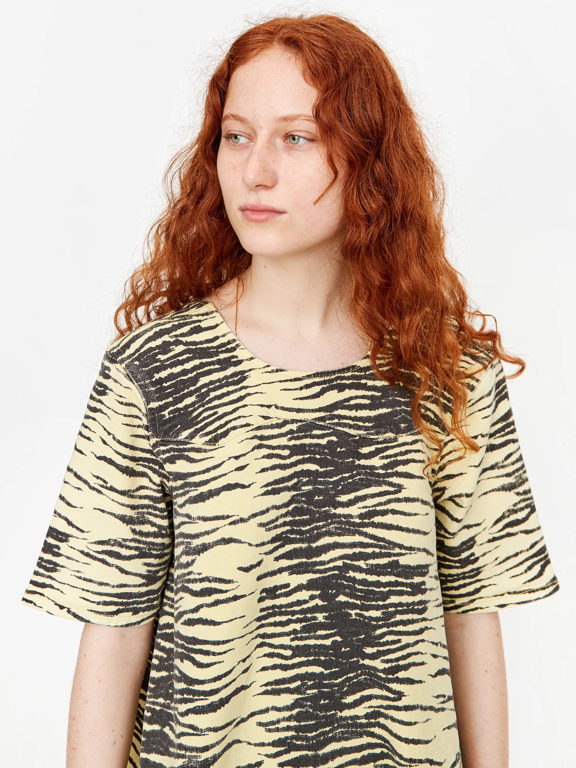 Ganni Print Denim Dress - Pale Banana - Image 5