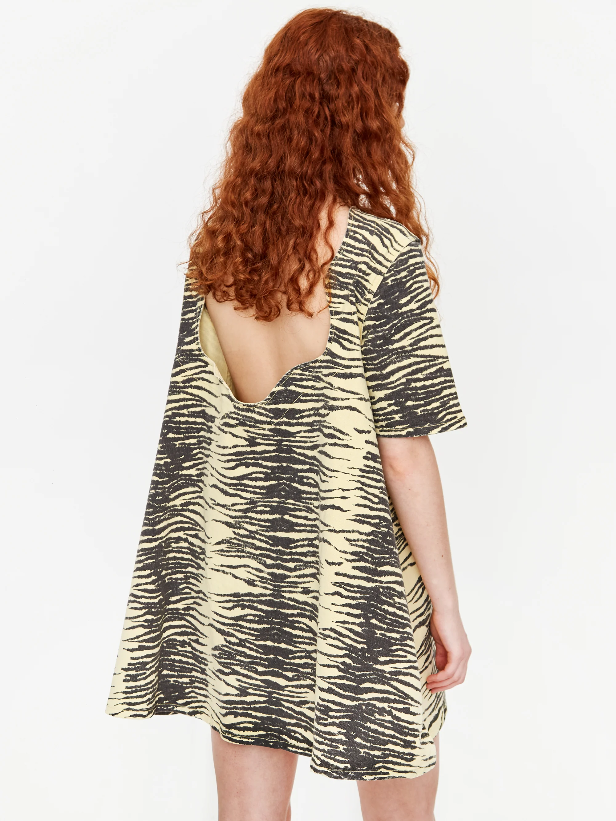 Ganni Print Denim Dress - Pale Banana - Image 6