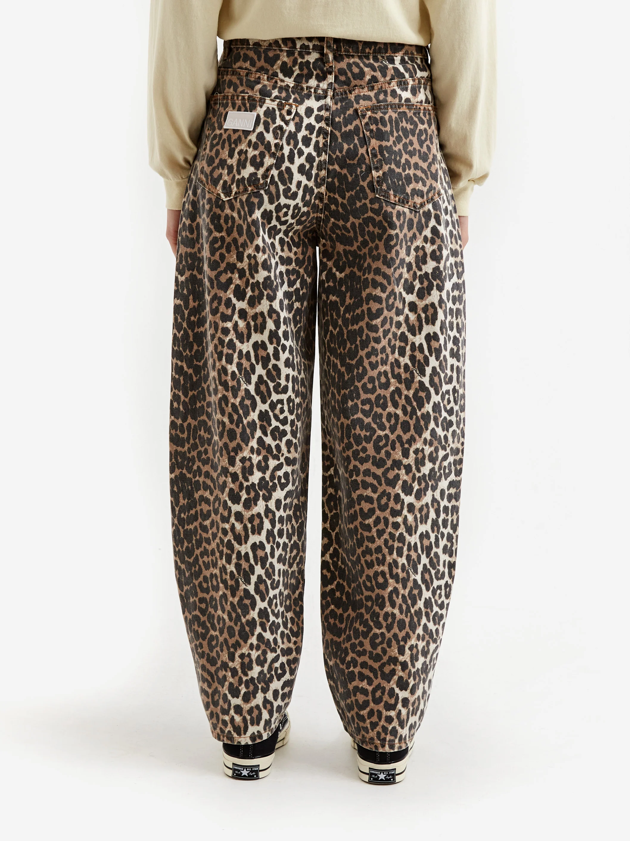 Ganni Printed Denim Jean - Leopard - Image 3
