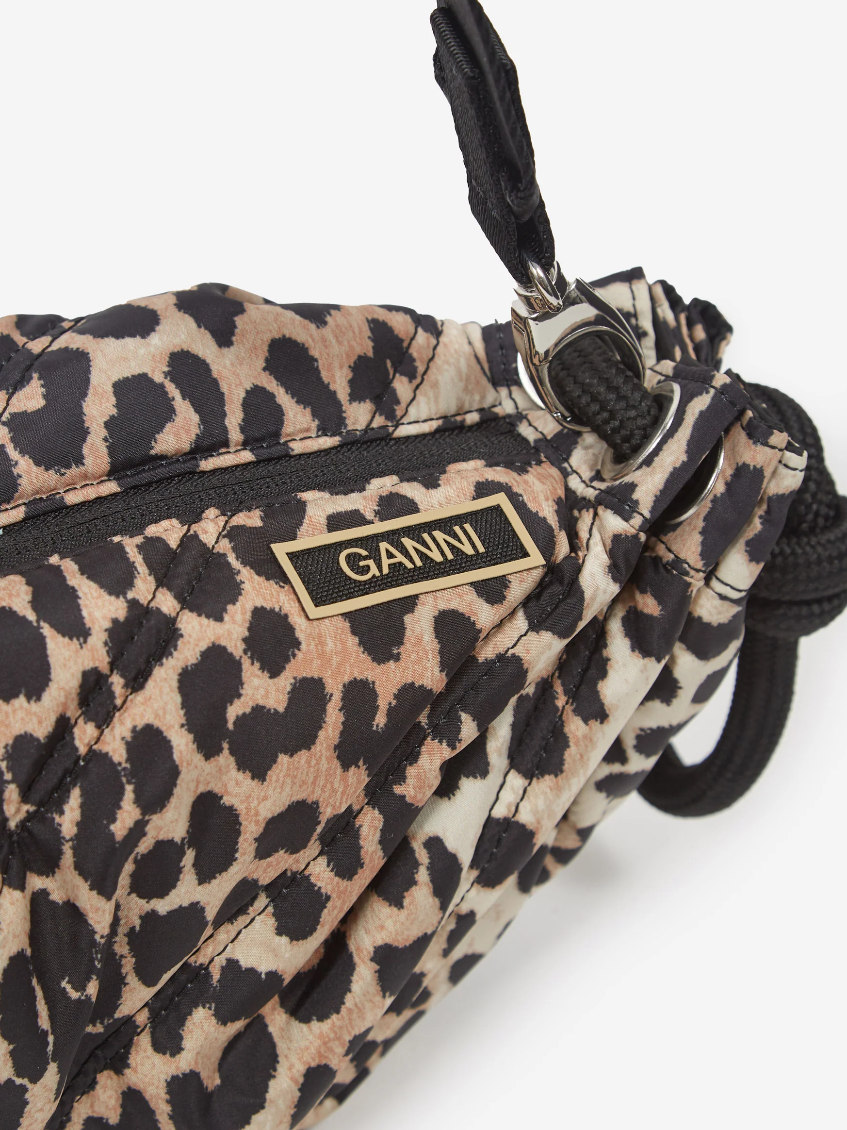 Ganni Quilted Recycled Tech Duffel Bag - Leopard - Image 2