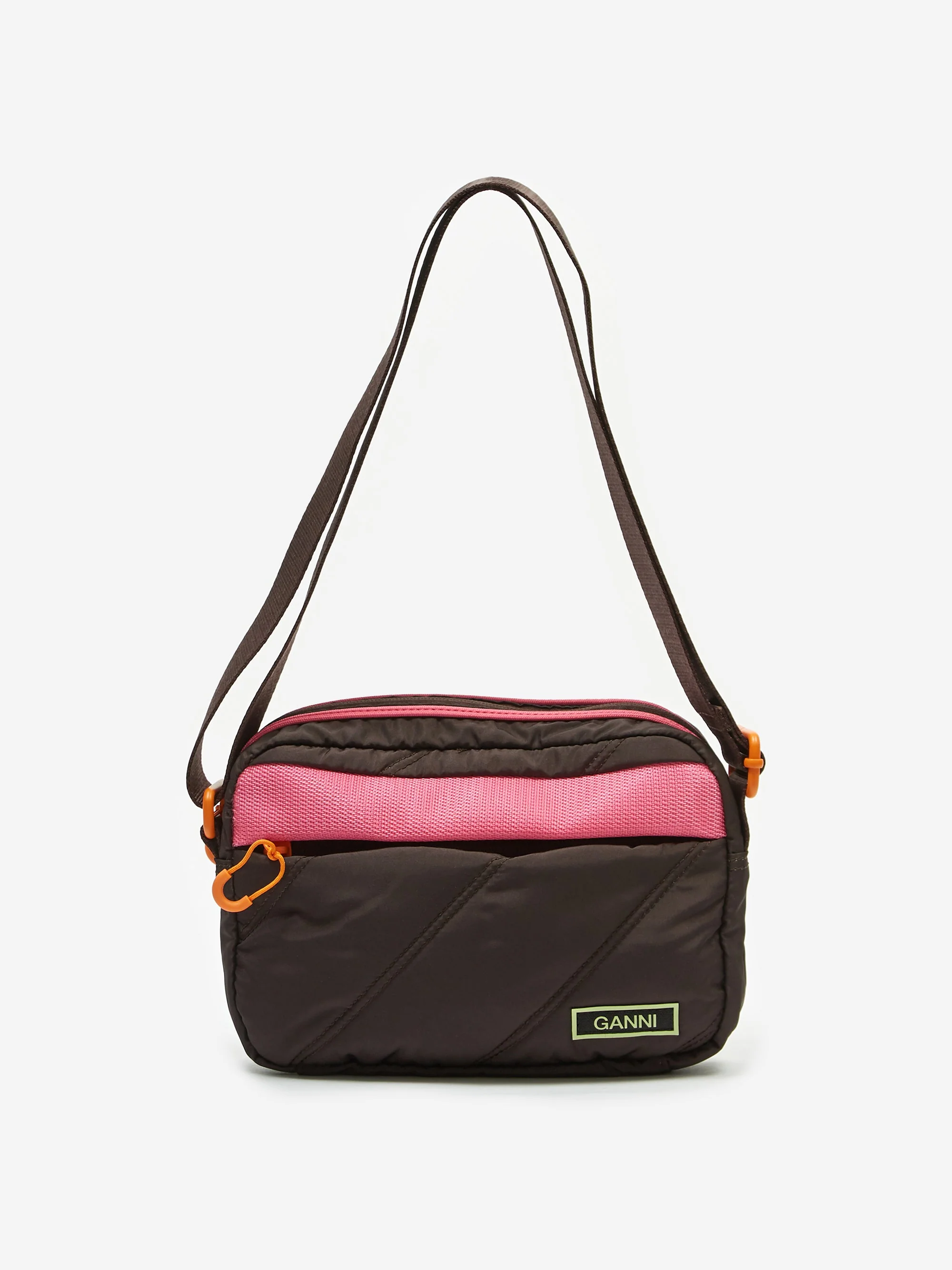 Ganni Quilted Recycled Tech Fabric Bag - Mole - Image 2