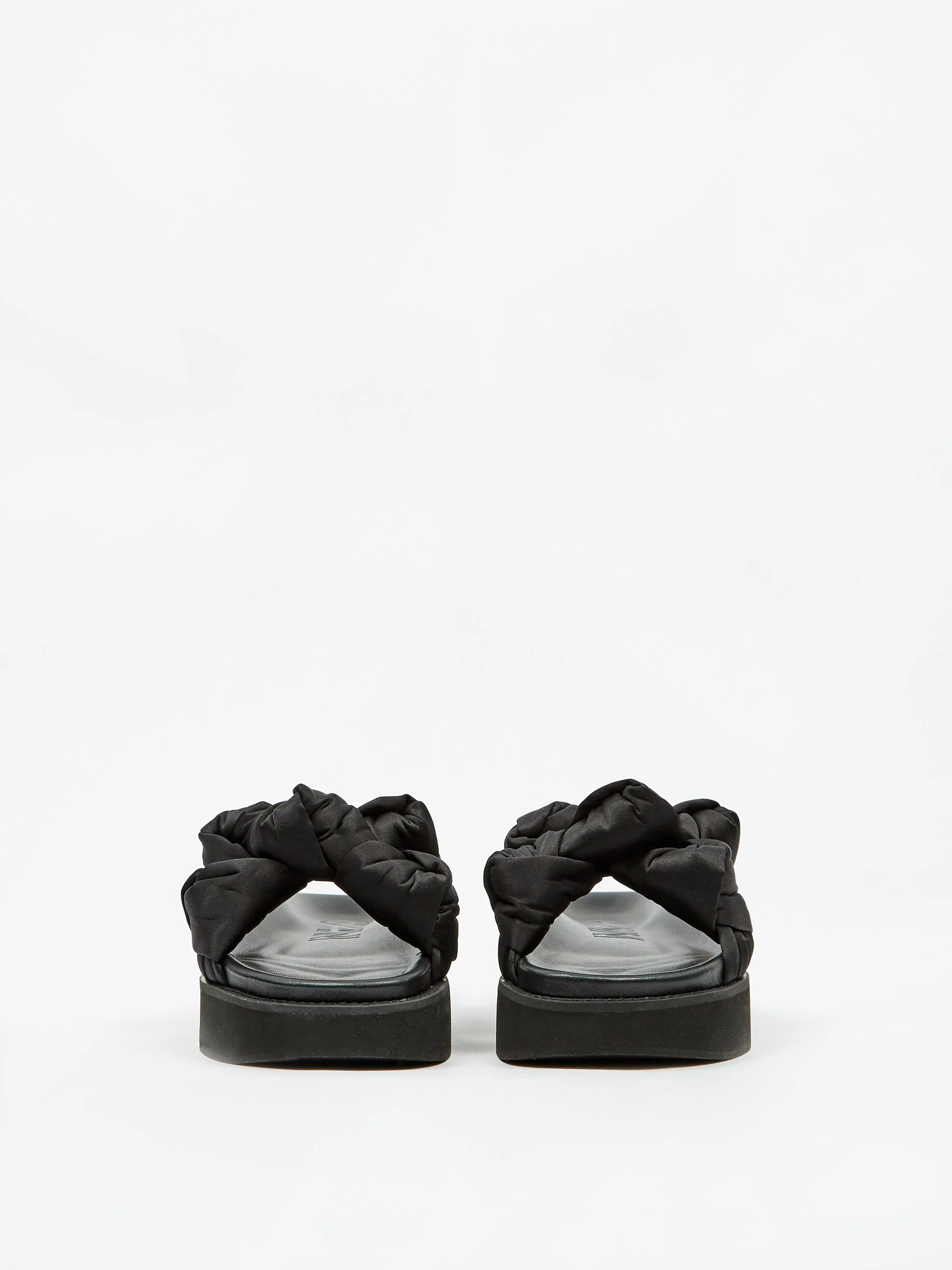 Ganni Recycled Satin Mid Knotted Sandal - Black - Image 4