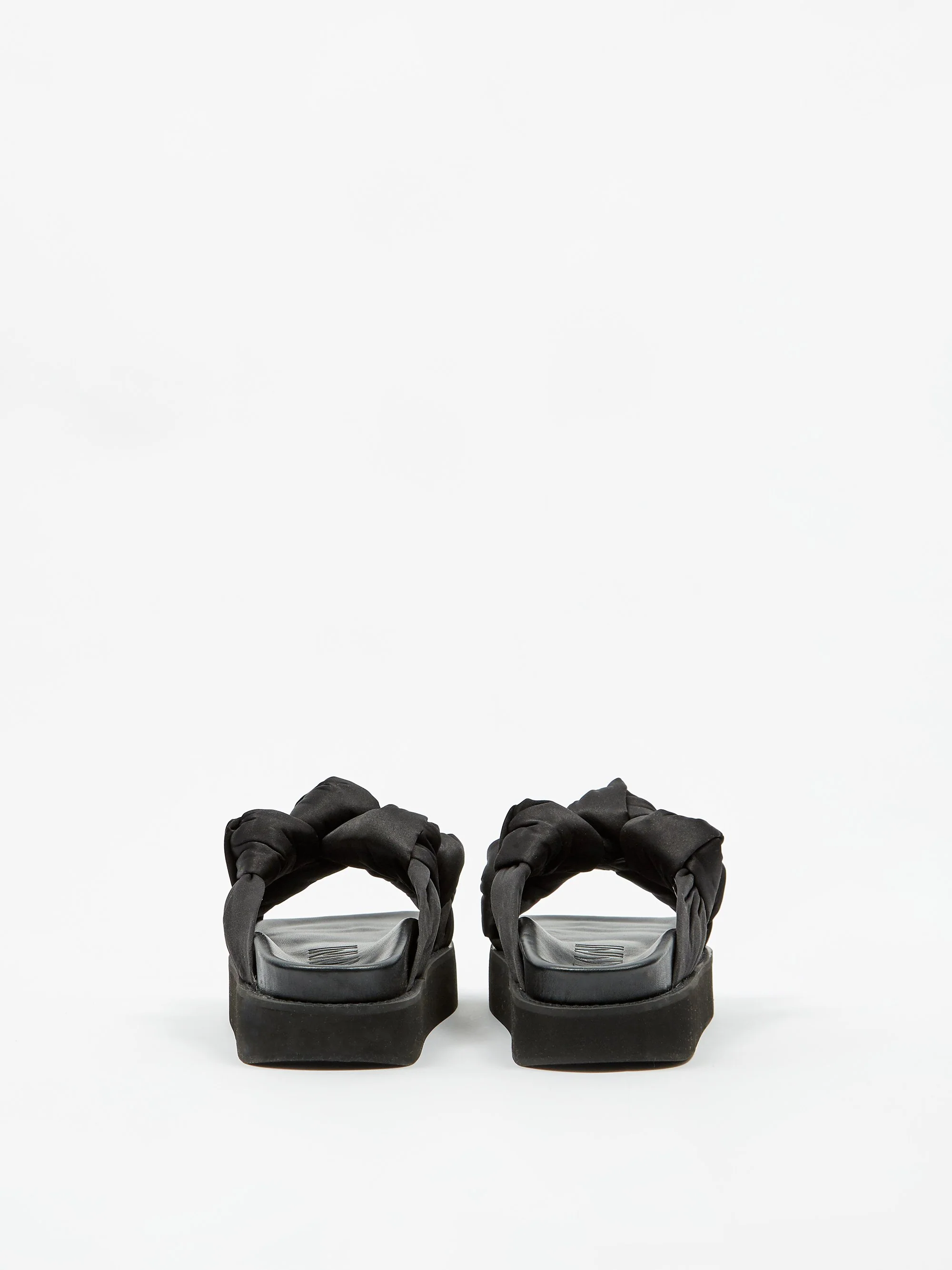 Ganni Recycled Satin Mid Knotted Sandal - Black - Image 5
