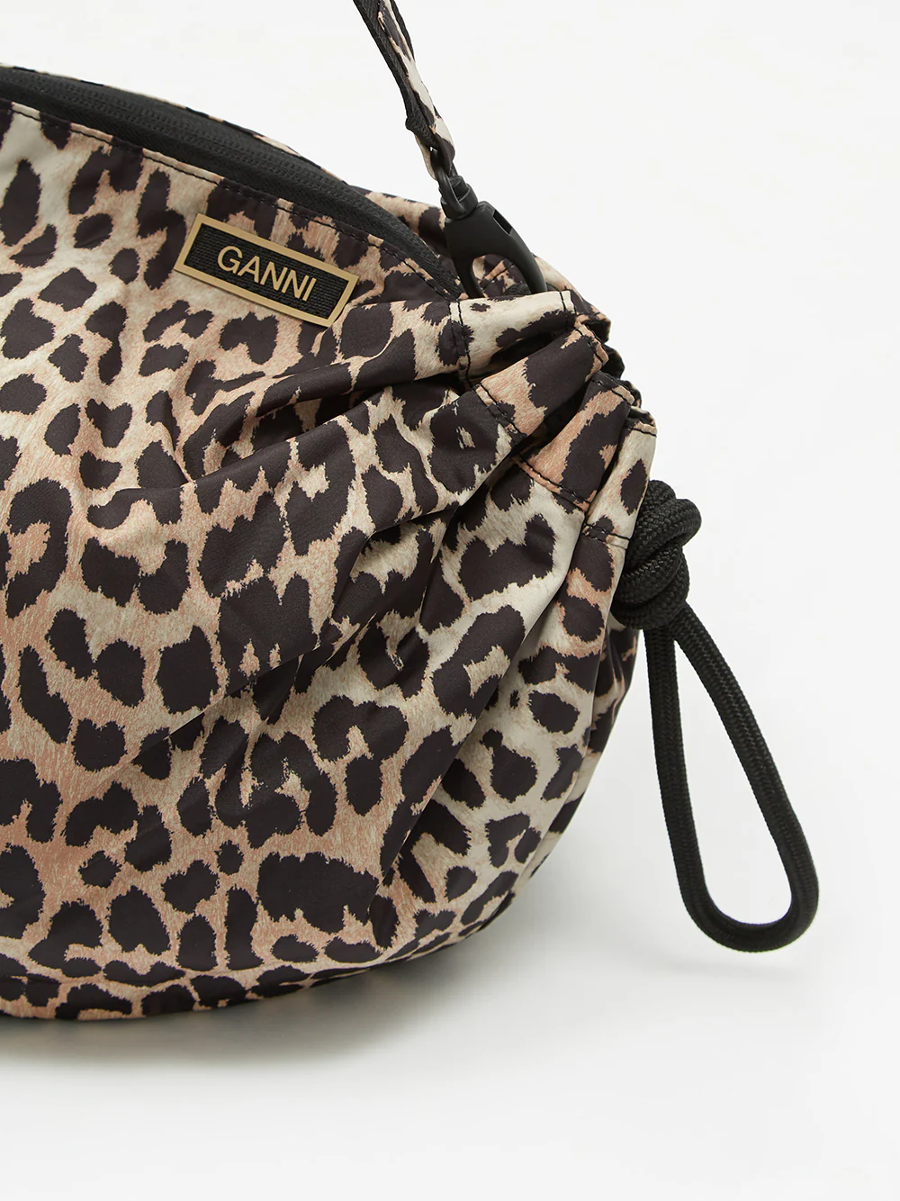 Ganni Recycled Tech Fabric Slouch Bag - Leopard - Image 3