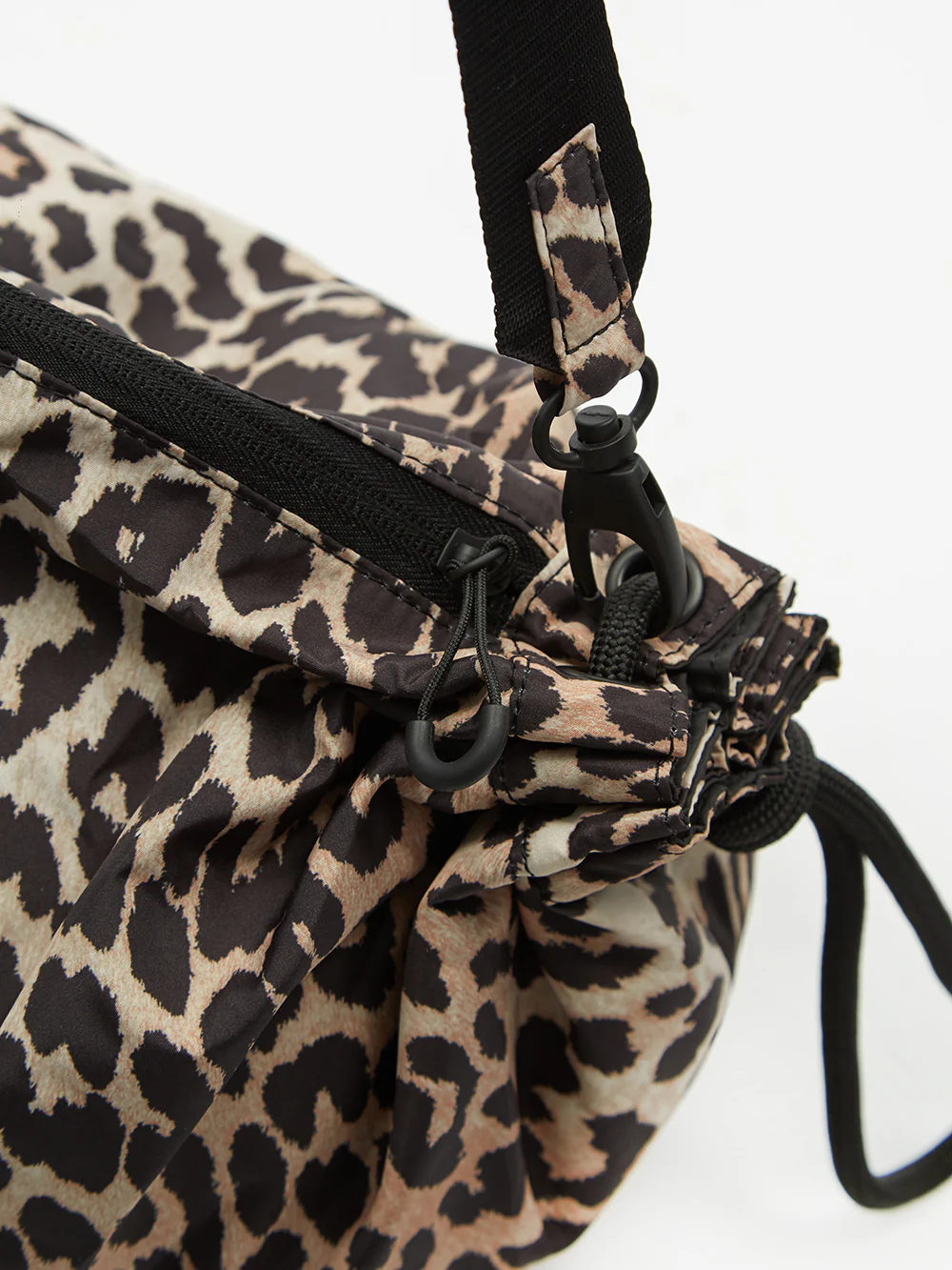 Ganni Recycled Tech Fabric Slouch Bag - Leopard - Image 4
