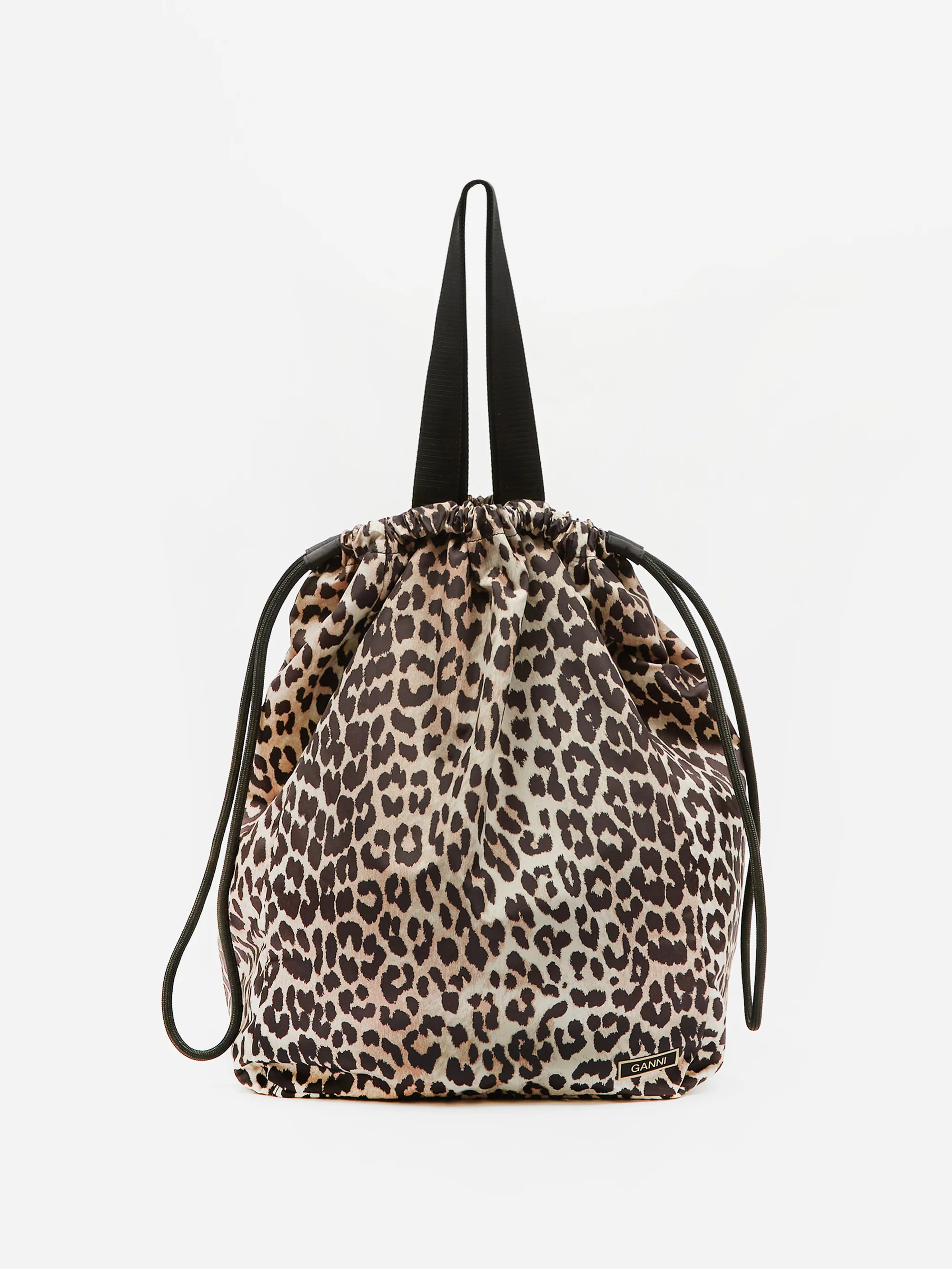 Ganni Recycled Tech Fabric Tote Bag - Leopard