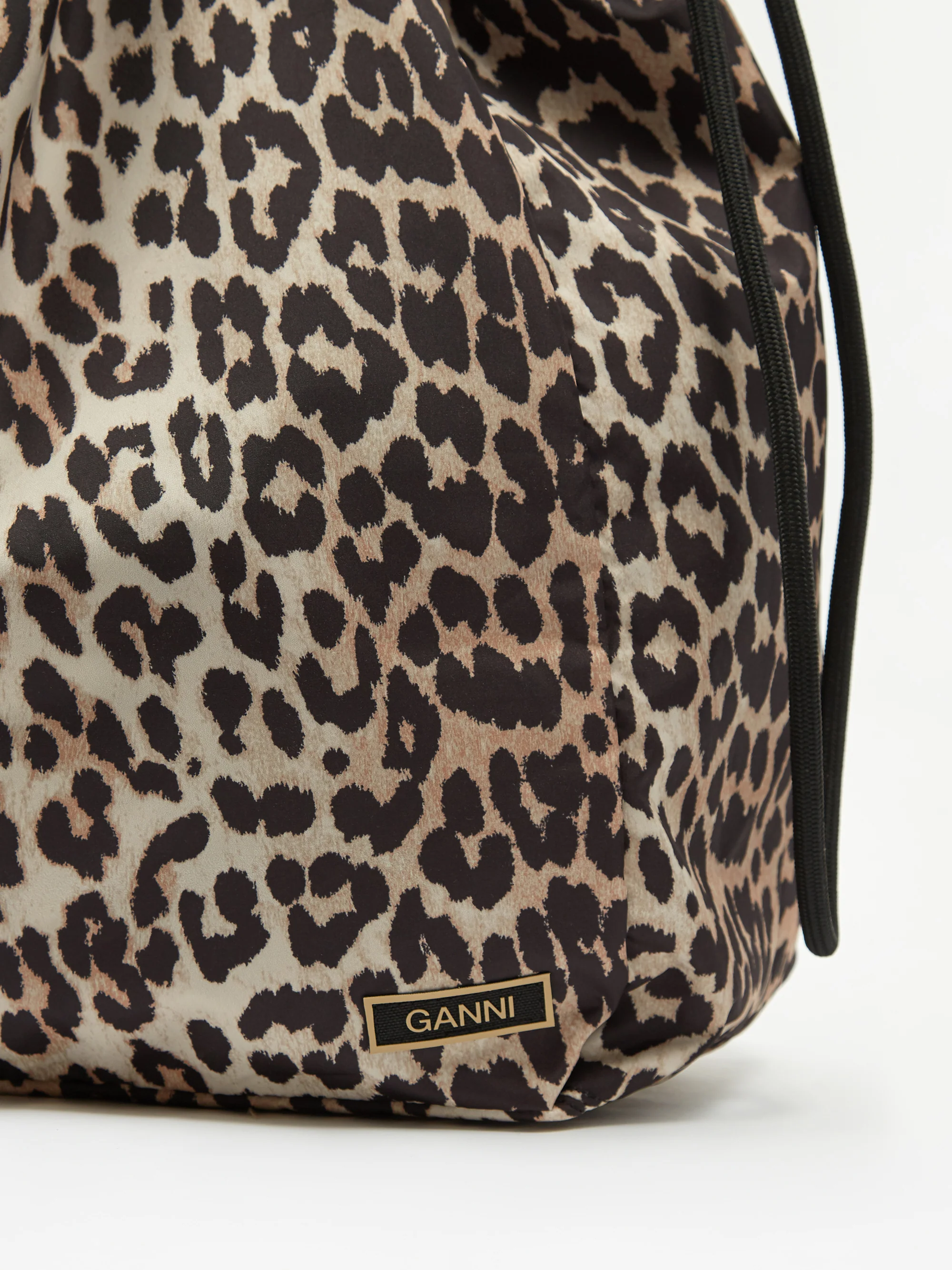 Ganni Recycled Tech Fabric Tote Bag - Leopard - Image 3