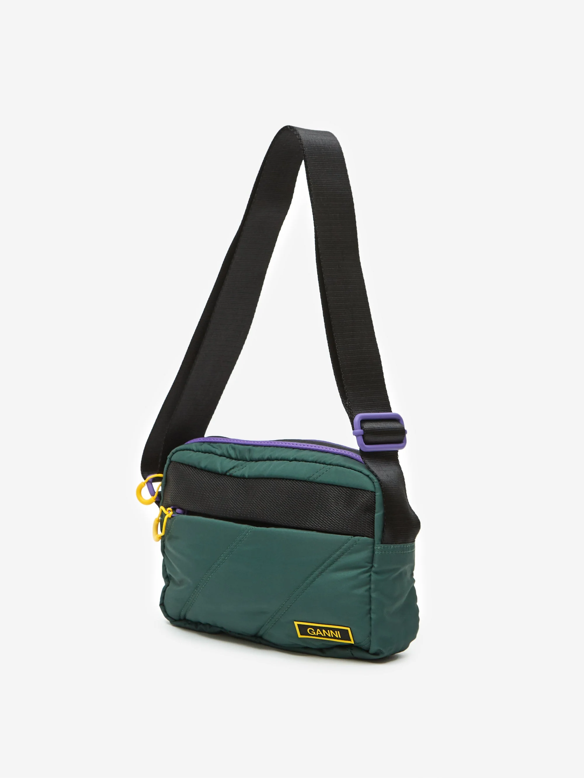Ganni Recycled Tech Festival Bag - Dark Green - Image 3