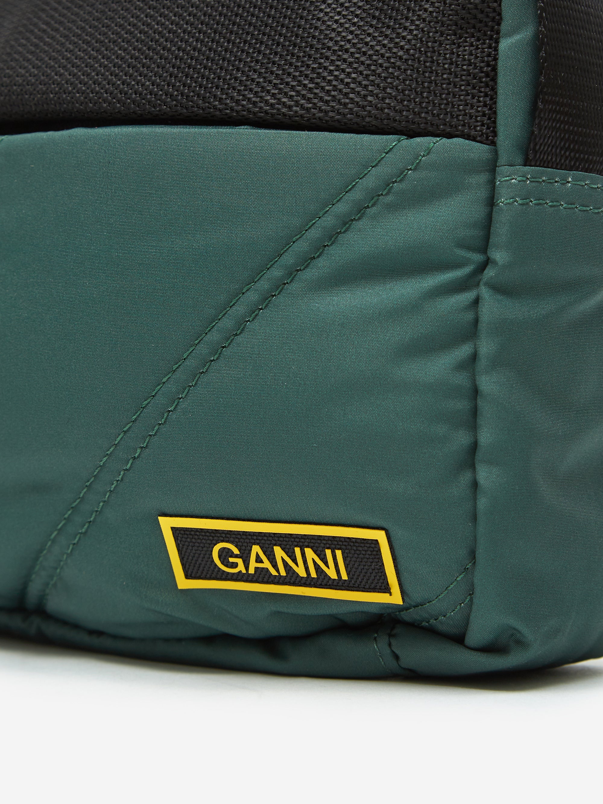 Ganni Recycled Tech Festival Bag - Dark Green - Image 4