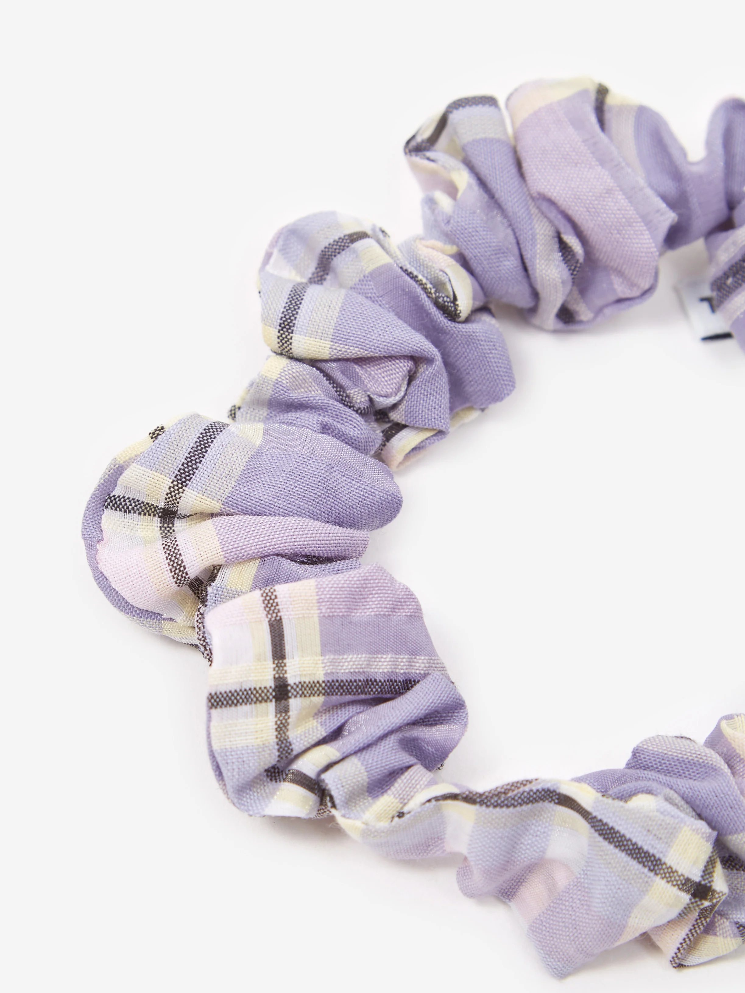 Ganni Seersucker Check Scrunchie - Check Persian Violet - Image 2