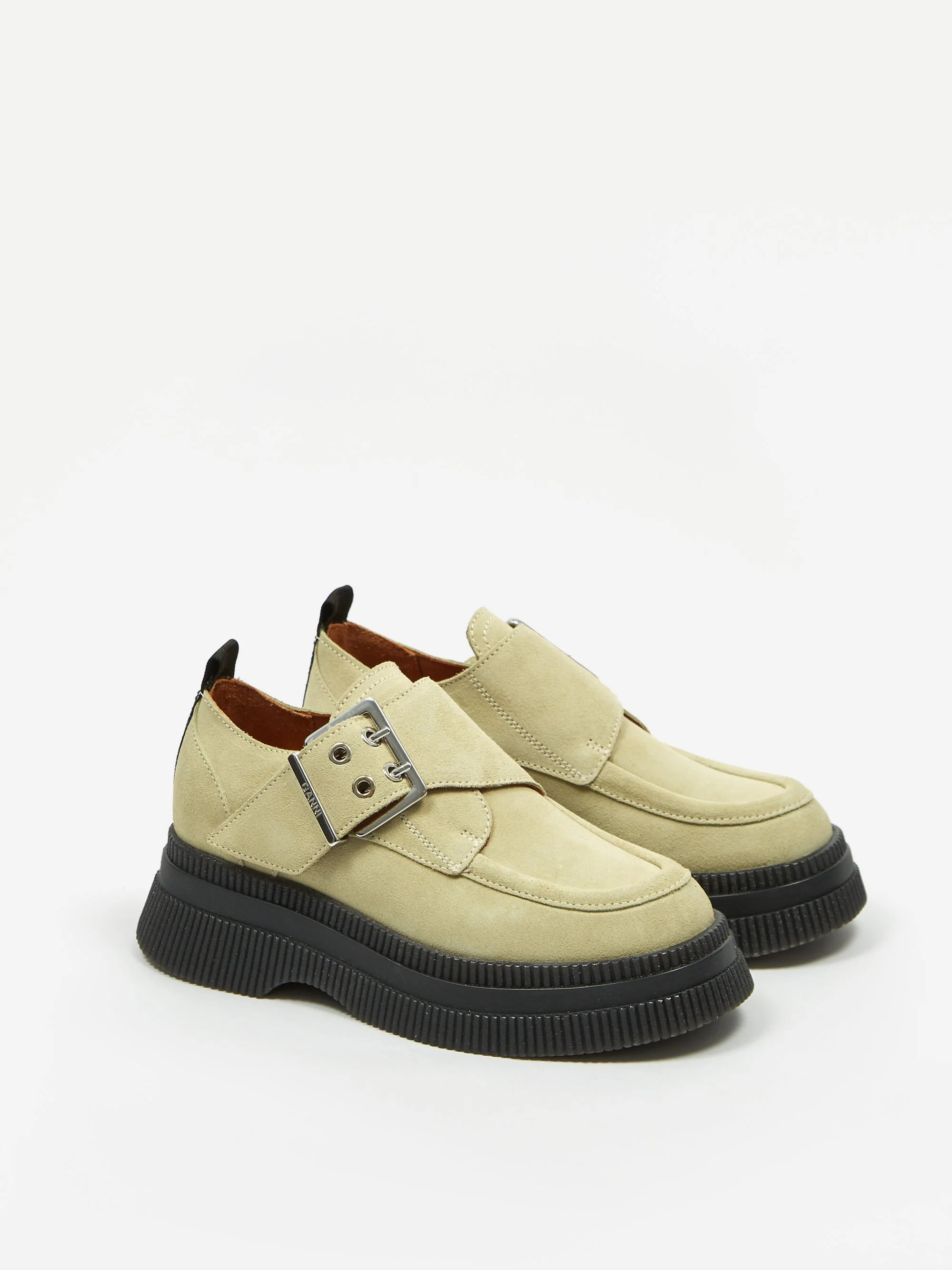 Ganni Suede Monk Strap Creeper - Bog - Image 6