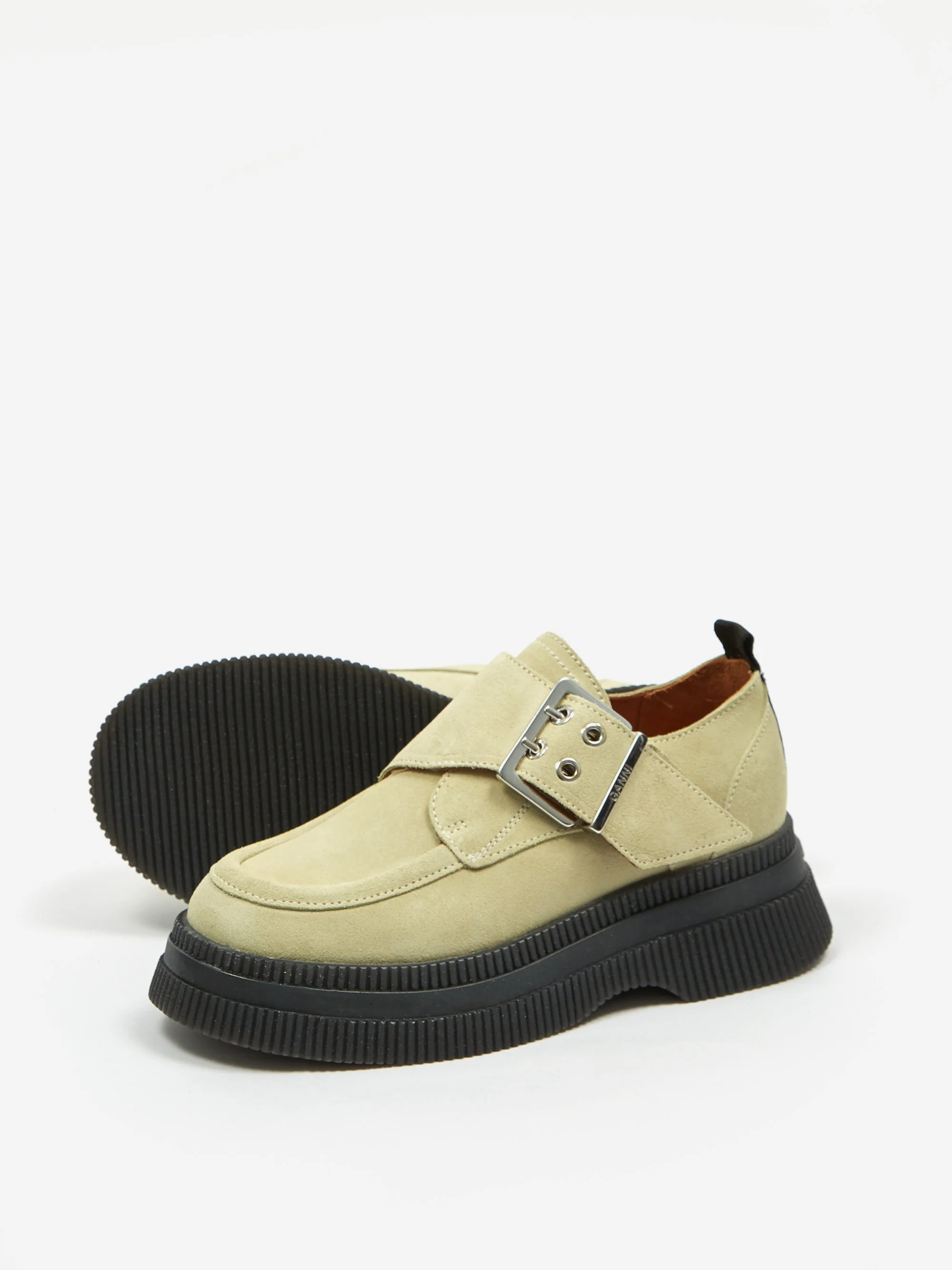 Ganni Suede Monk Strap Creeper - Bog - Image 8