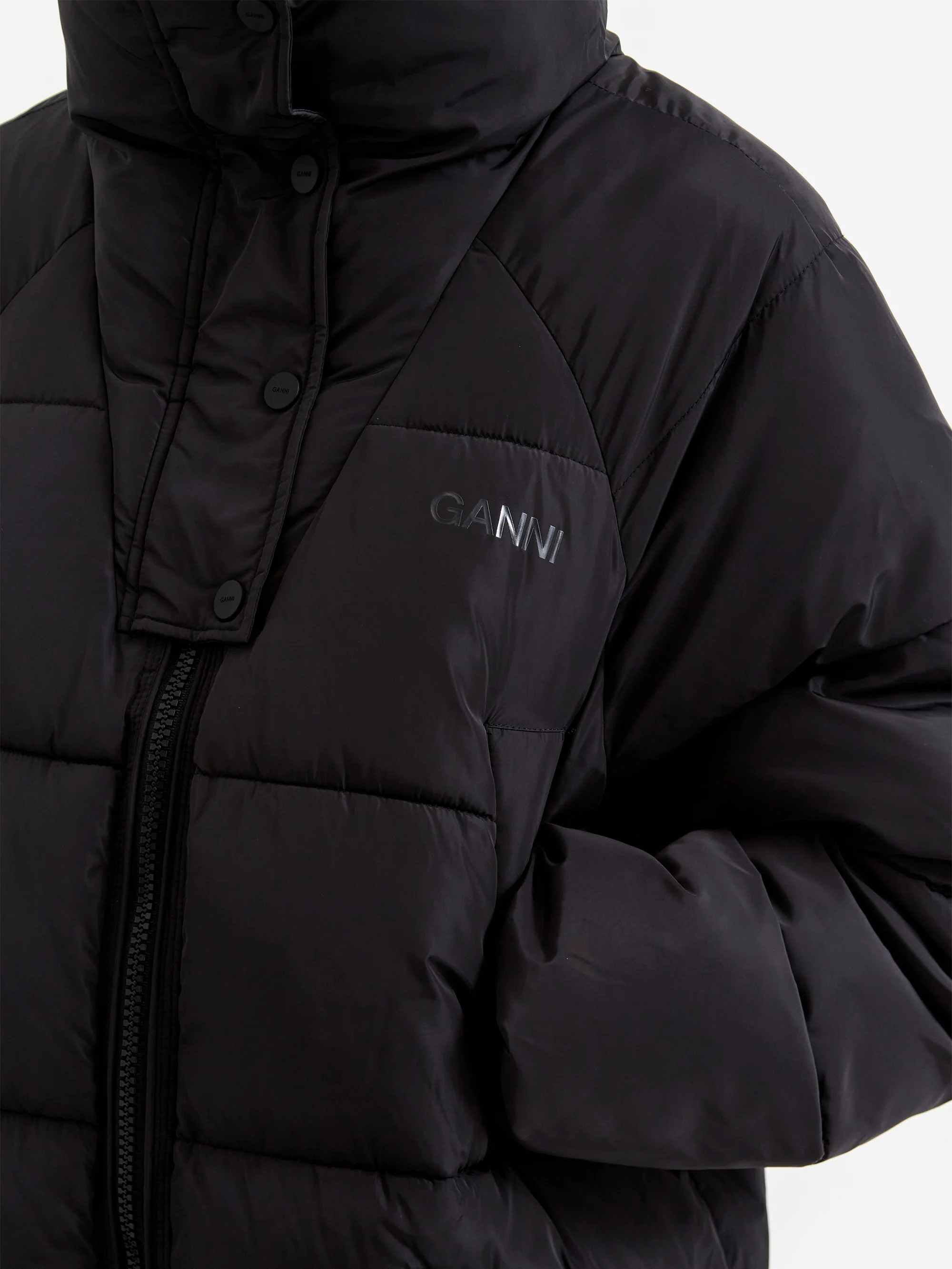Ganni Tech Puffer Long - Phantom - Image 4