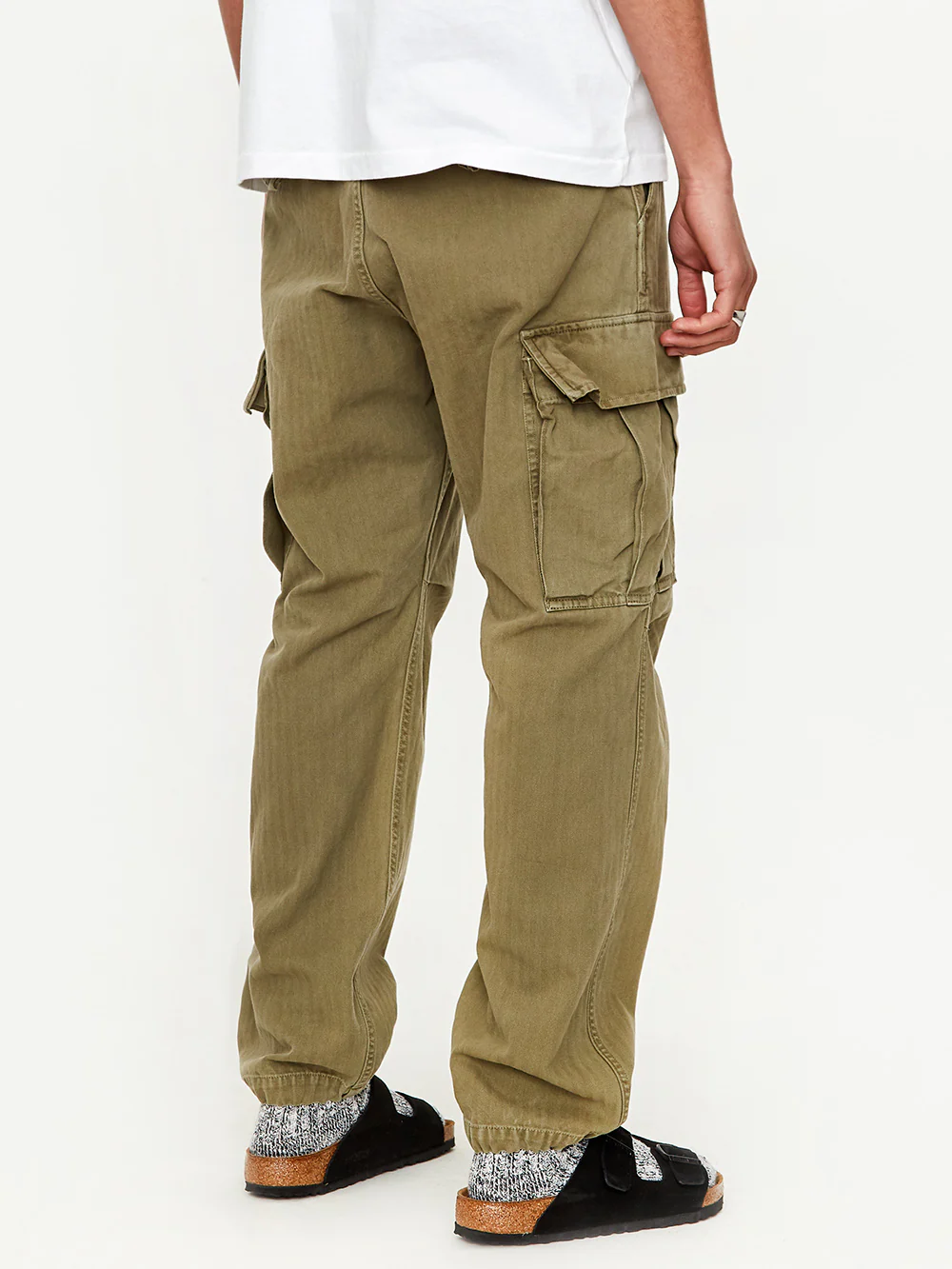 General Admission Herringbone Cargo Pant - Olive - Image 11