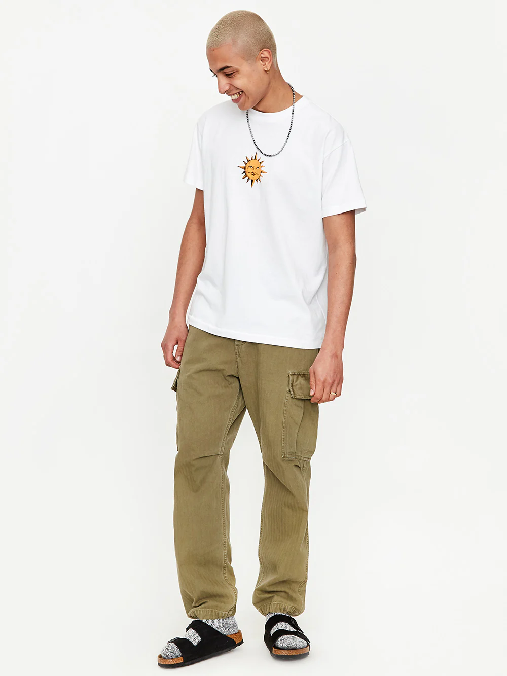 General Admission Herringbone Cargo Pant - Olive - Image 8