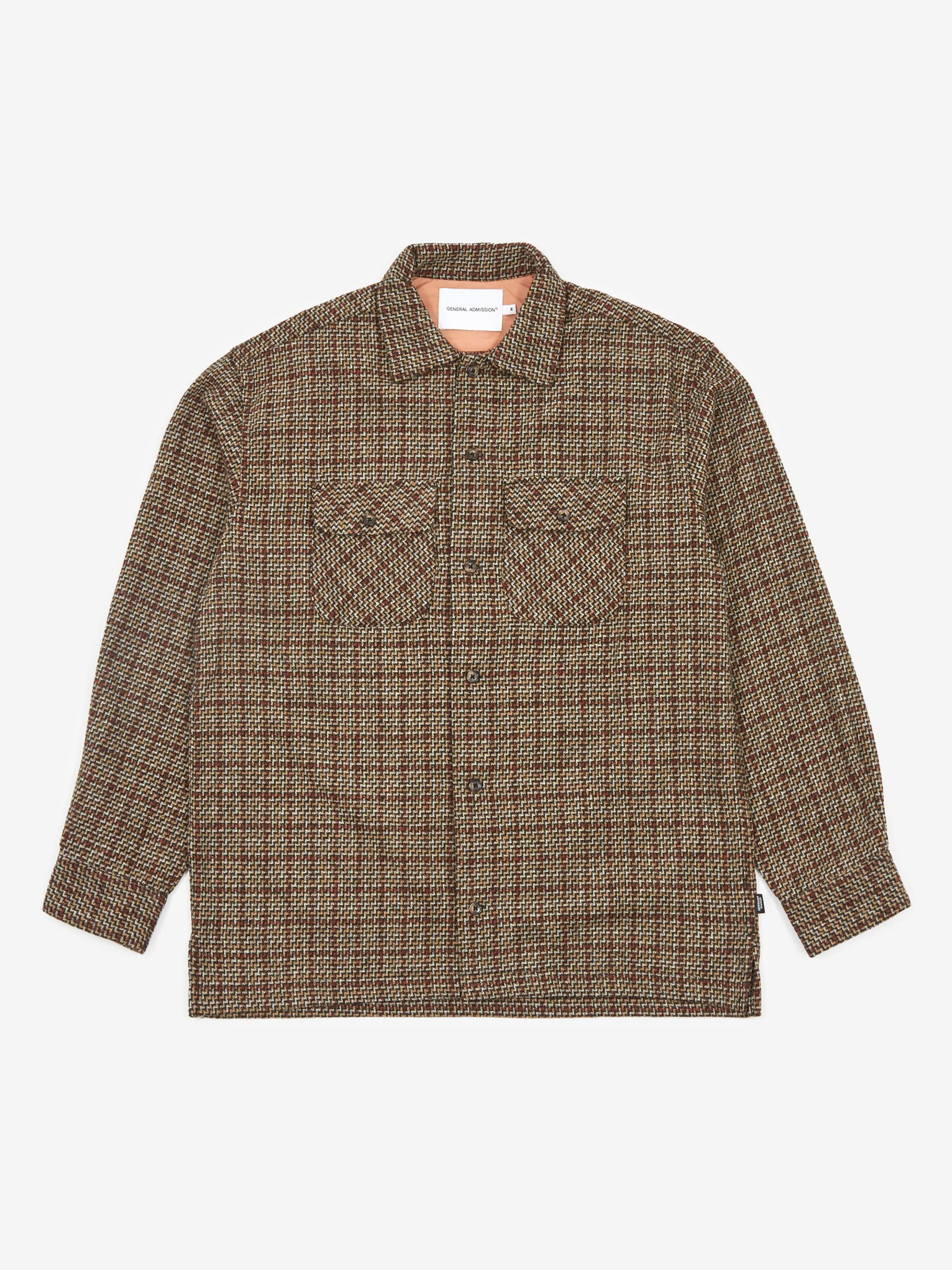 General Admission Jacquard Wool Button Up - Black