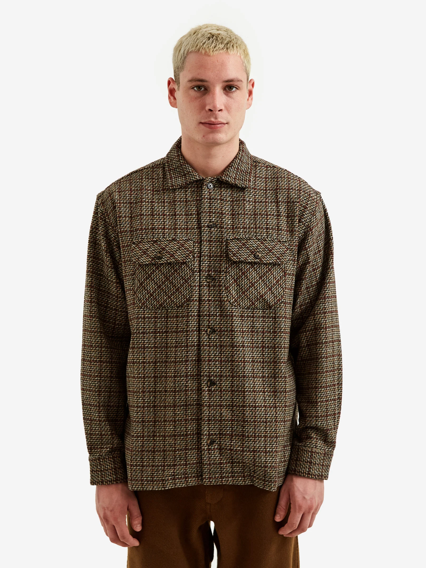 General Admission Jacquard Wool Button Up - Black - Image 8