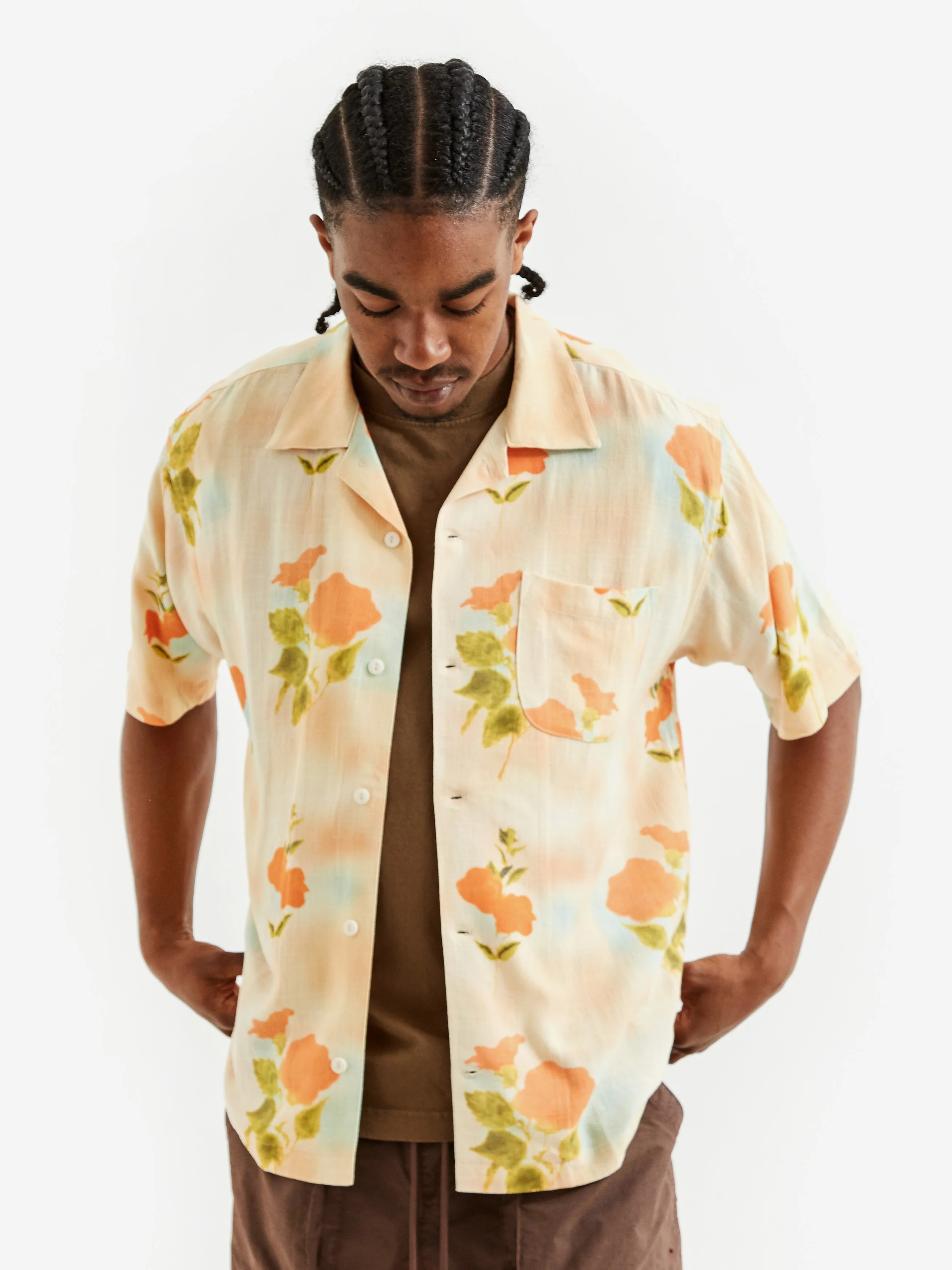 General Admission Print Linen Button Up Shirt - Floral - Image 5
