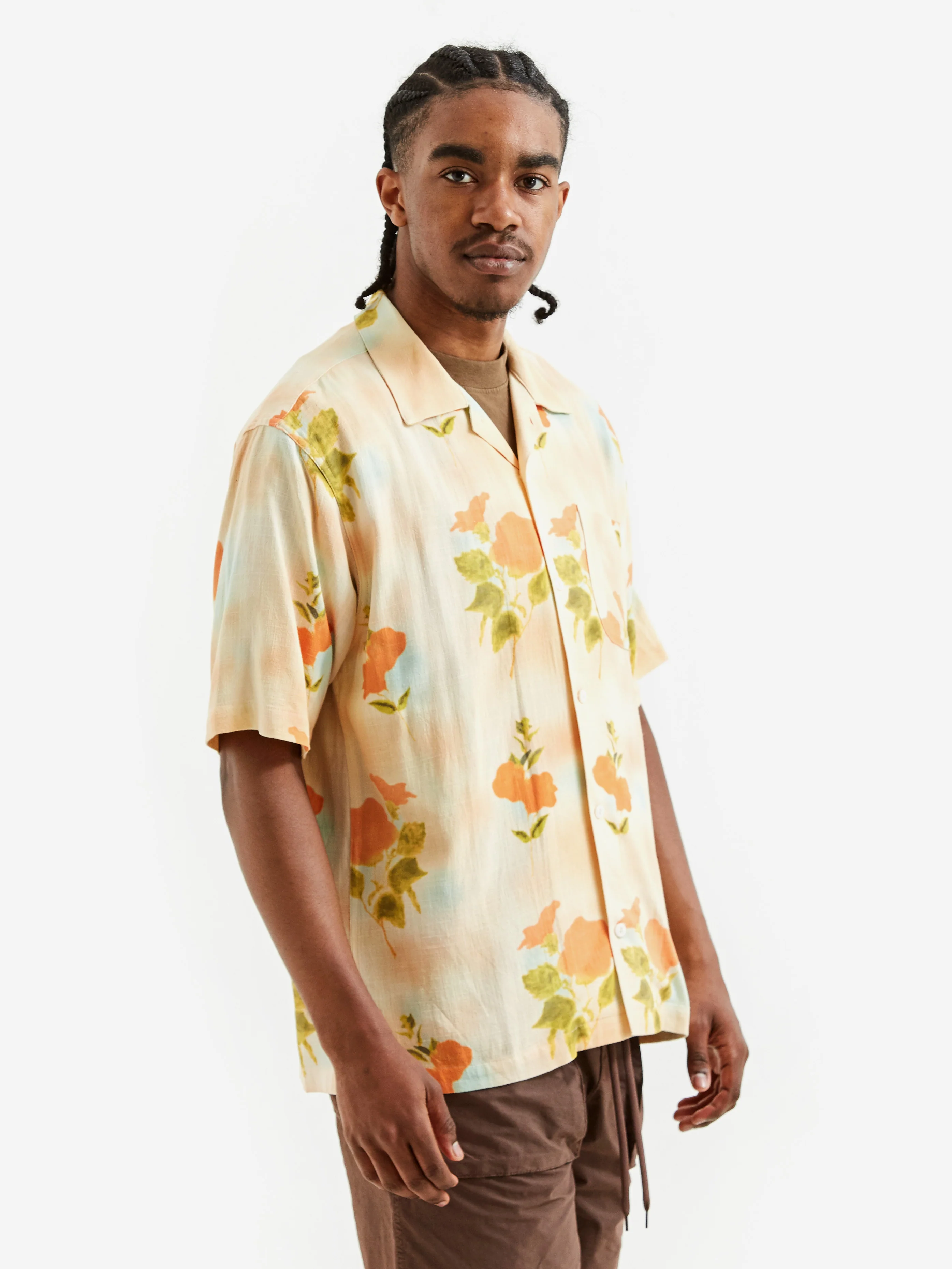 General Admission Print Linen Button Up Shirt - Floral - Image 7