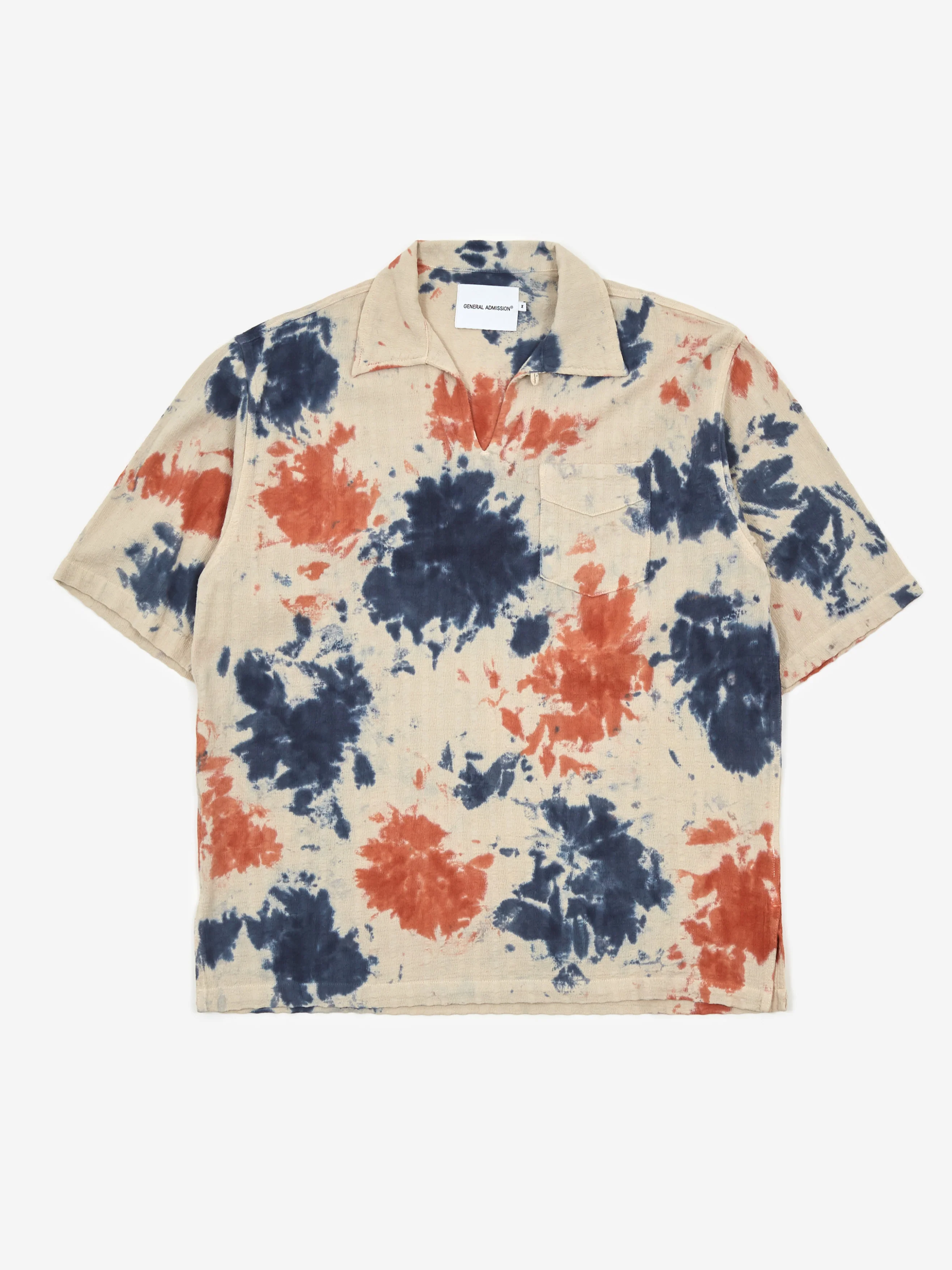 General Admission Skipper Collar Shirt - Natural Tie Dye