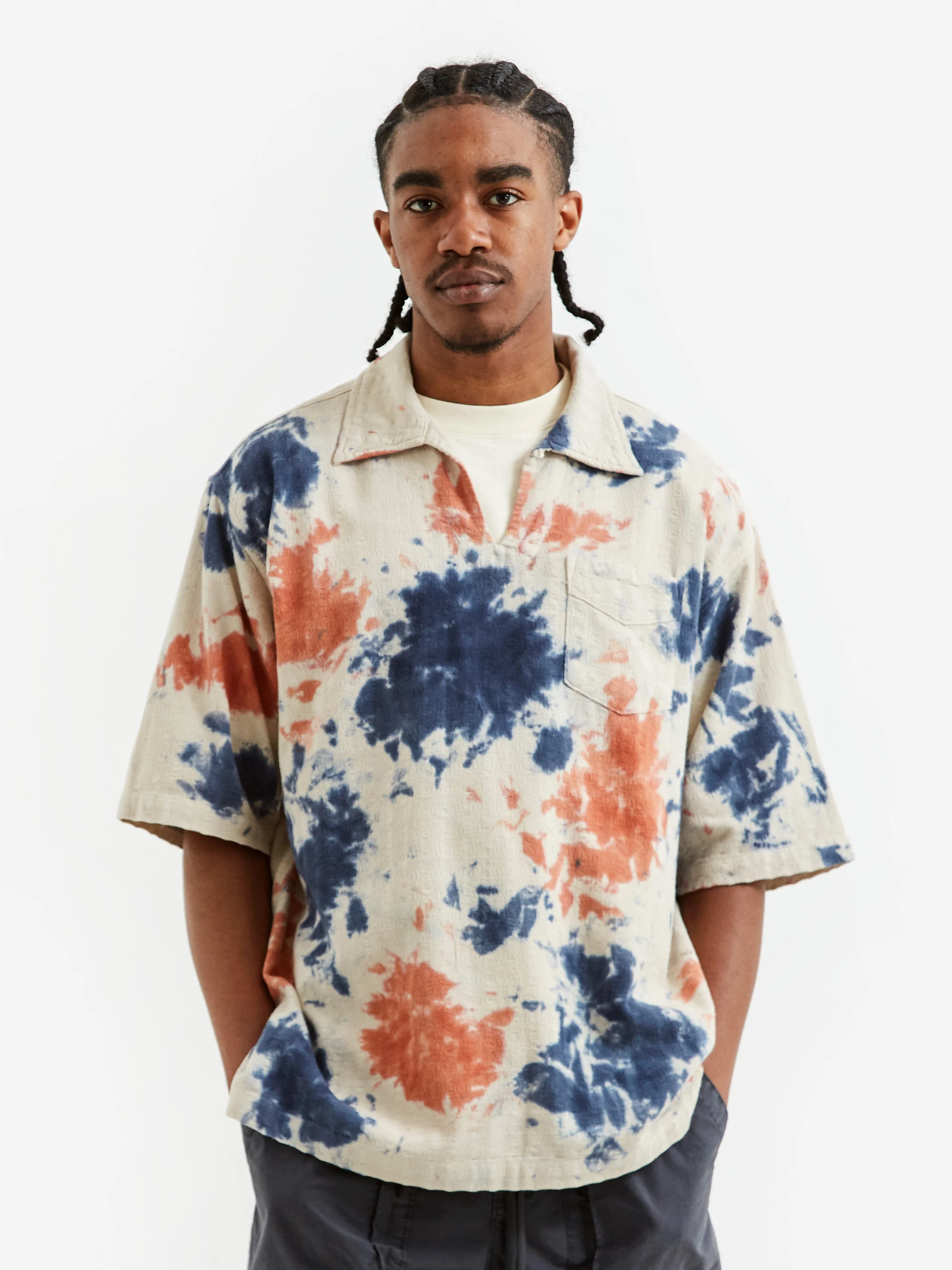 General Admission Skipper Collar Shirt - Natural Tie Dye - Image 5