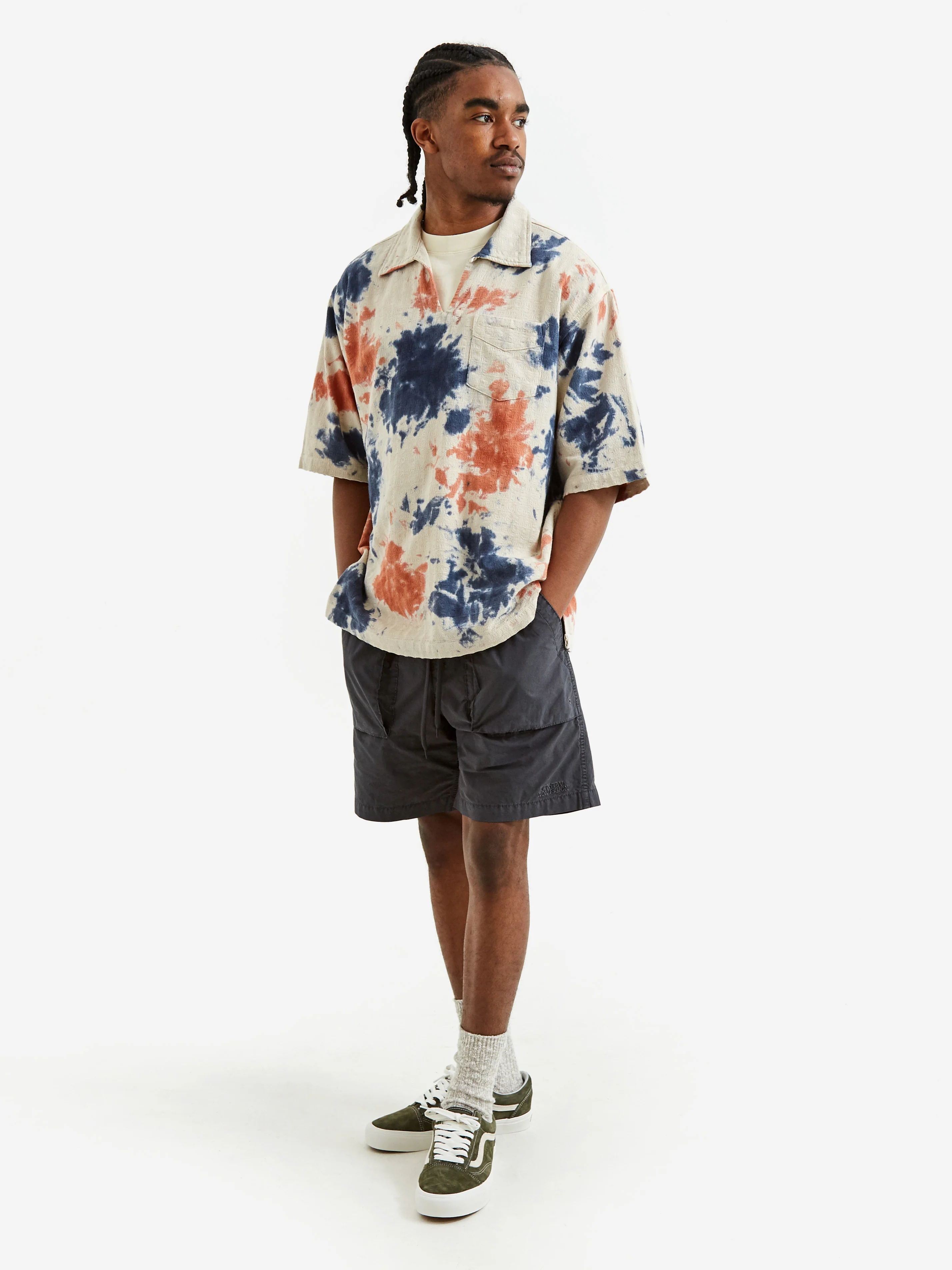 General Admission Skipper Collar Shirt - Natural Tie Dye - Image 6