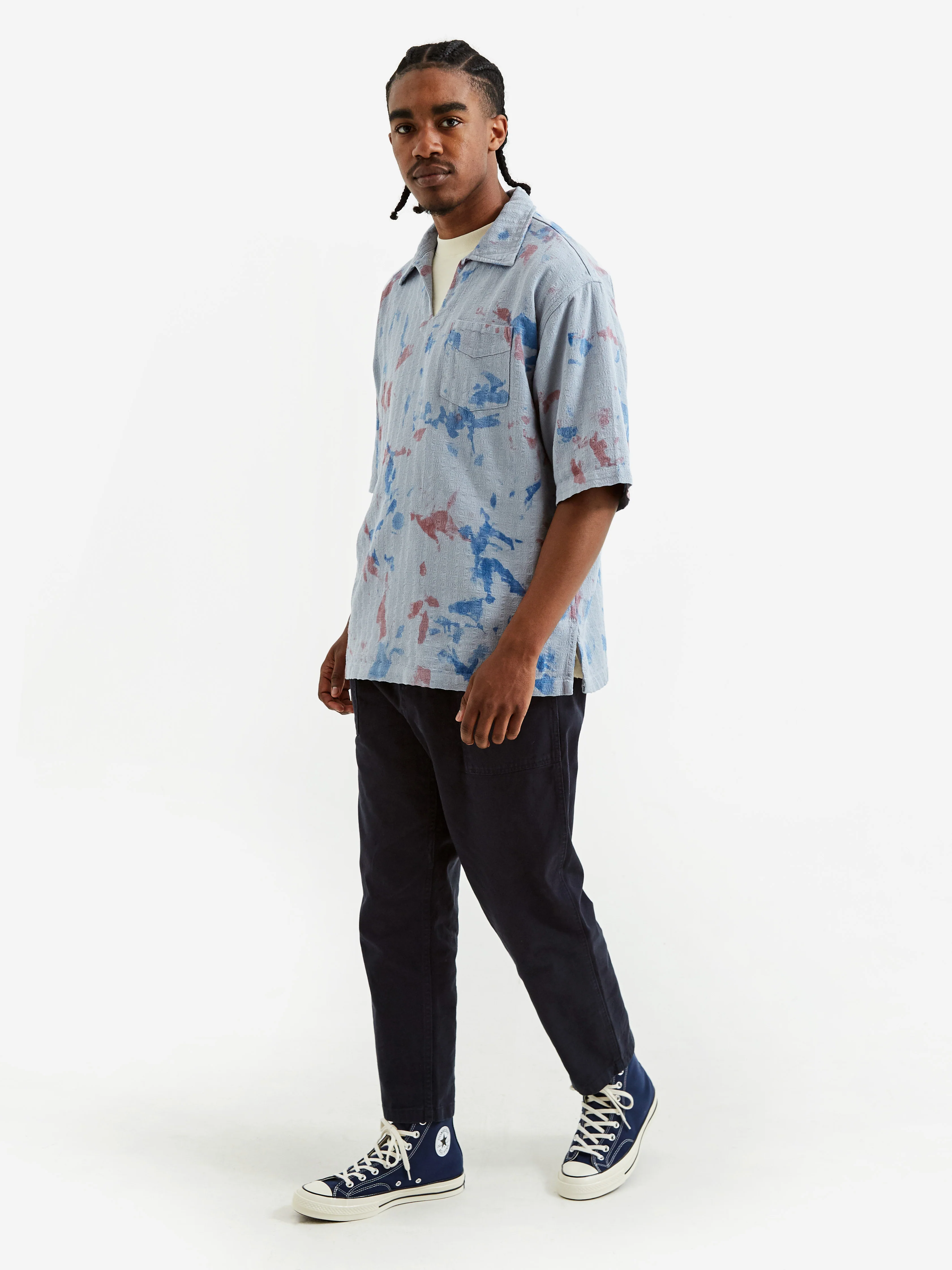 General Admission Skipper Collar Shirt - Sky Tie Dye - Image 6