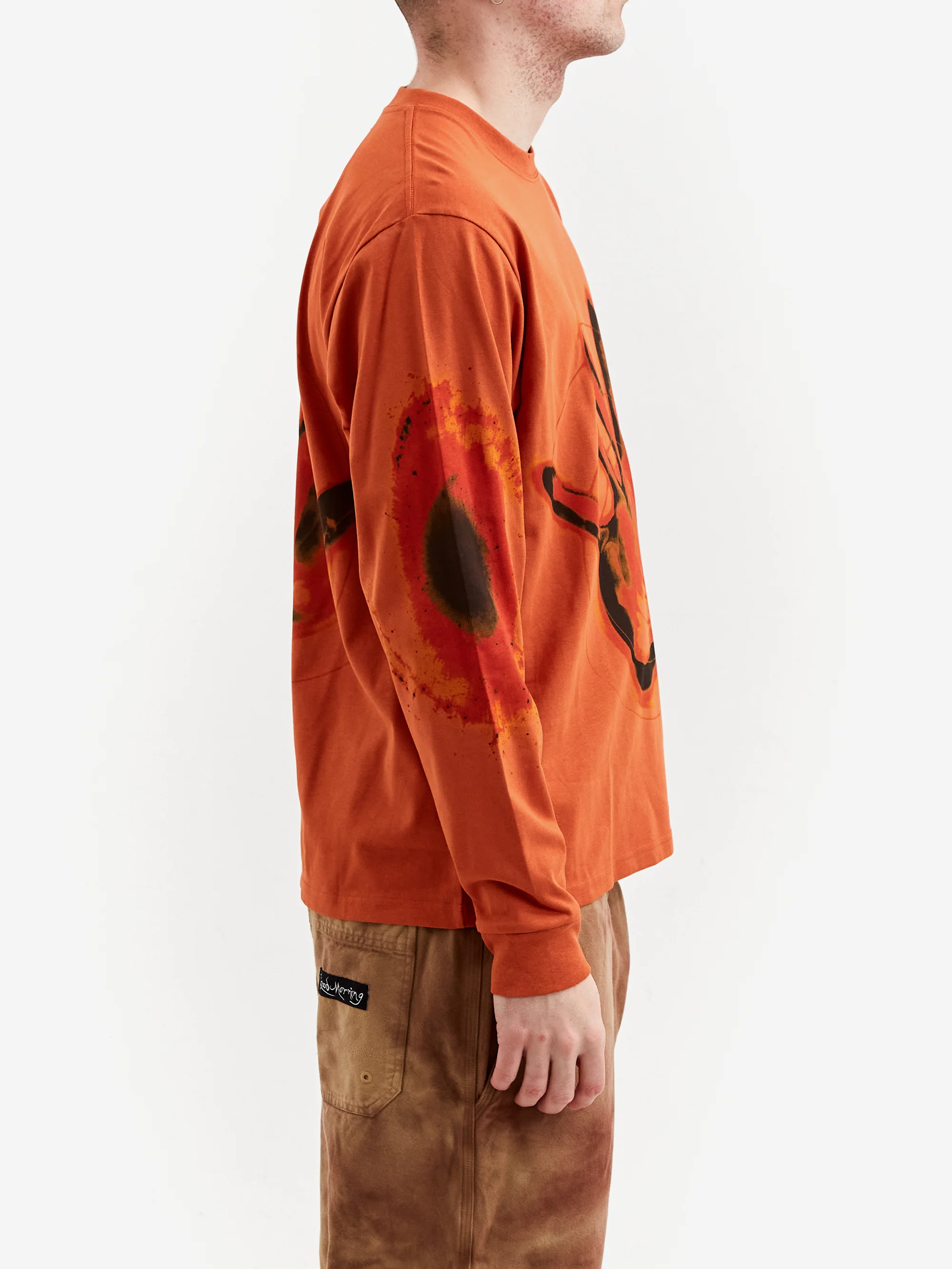 Gentle Fullness Handprint Long Sleeve T-Shirt - Burnt Orange - Image 5