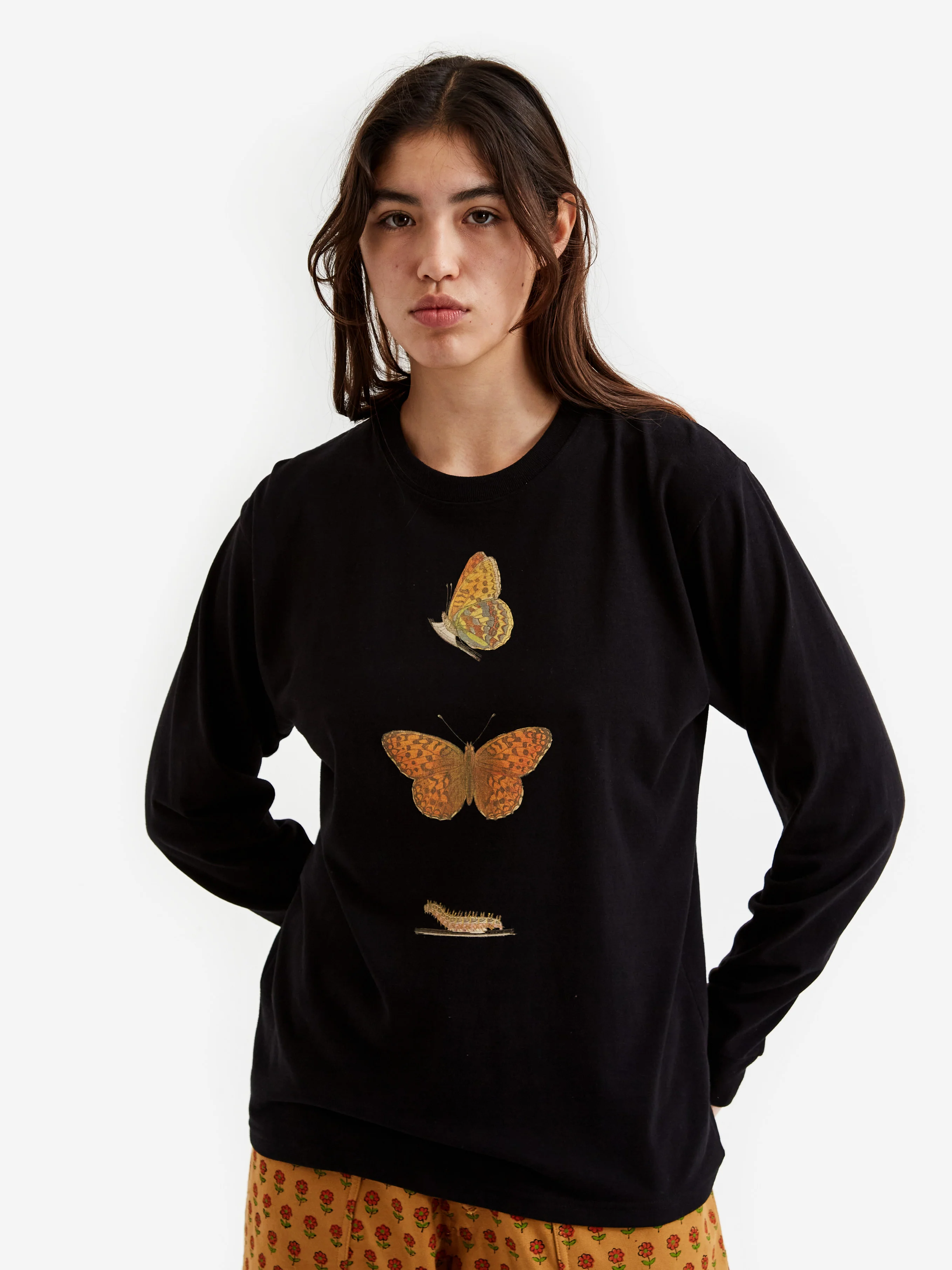 Gentle Fullness Recycled Cotton LS Tee - Highbrown Black - Image 3