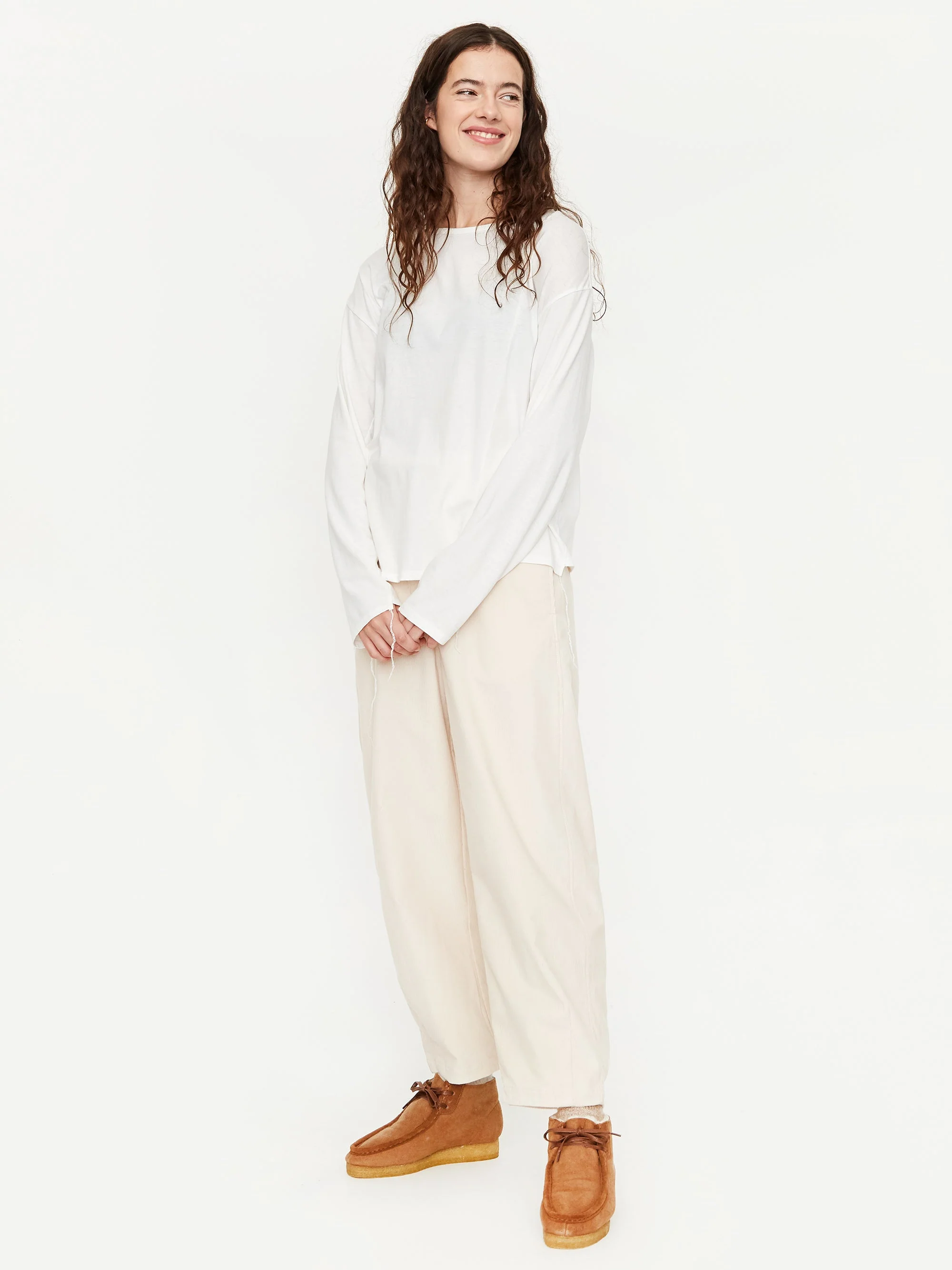 Girls Of Dust Pasha Baby Cord Low Crotch Pant - Stone - Image 3