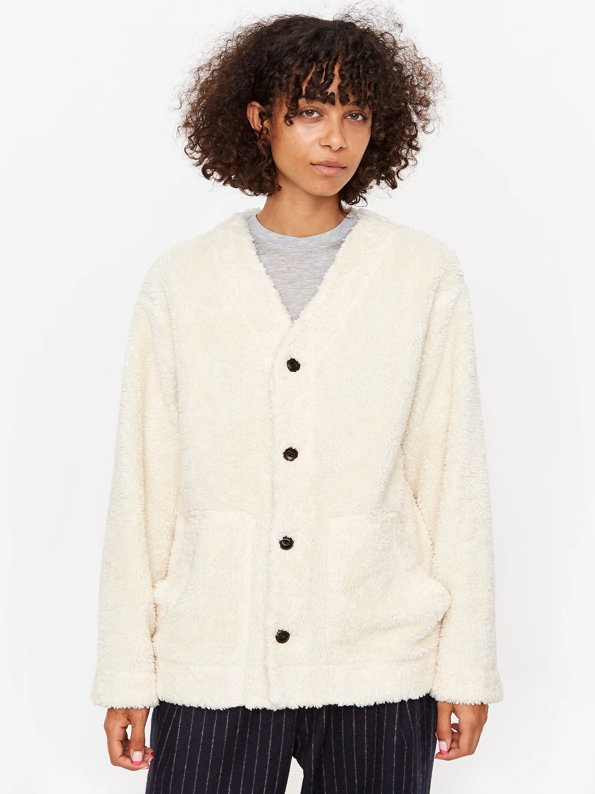 Girls Of Dust Baseball Cardigan - Off White - Image 3