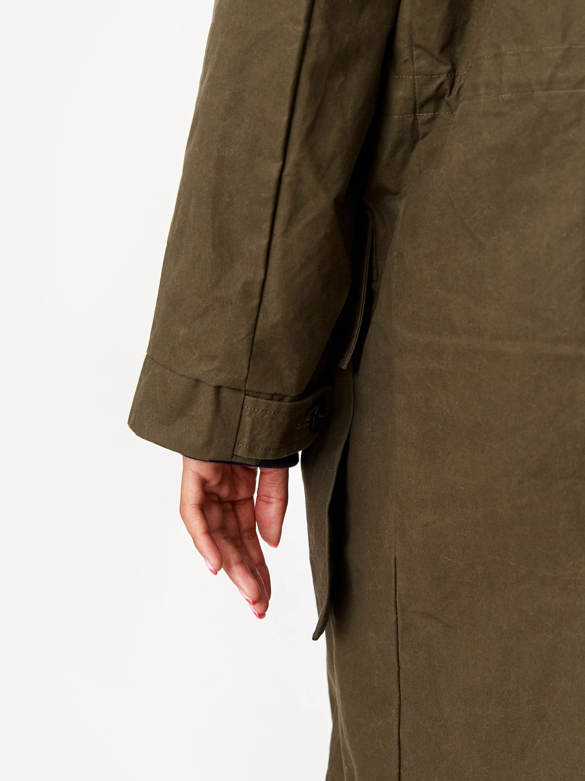 Girls Of Dust Field Coat Dry Waxed Cotton Rain Coat - Khaki - Image 5