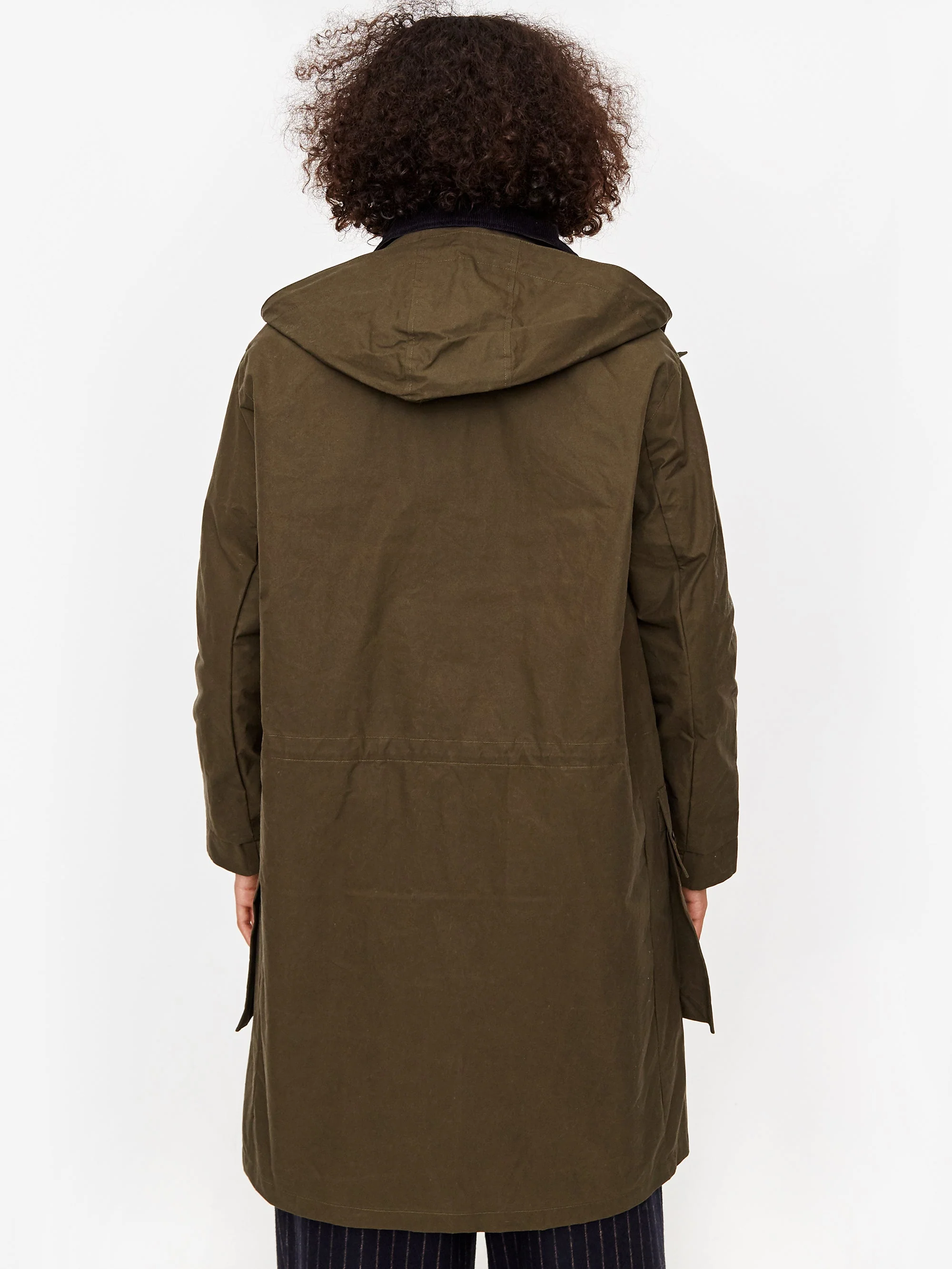 Girls Of Dust Field Coat Dry Waxed Cotton Rain Coat - Khaki - Image 9