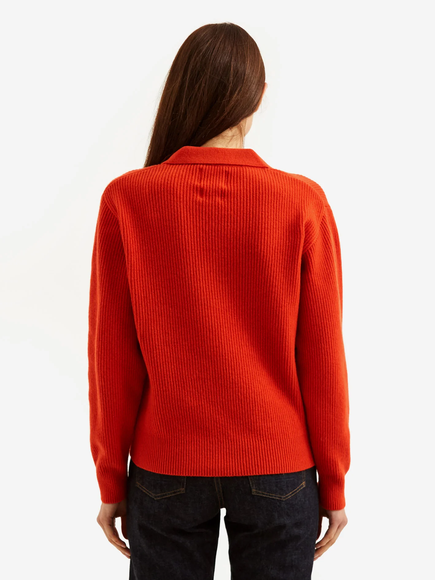 Girls Of Dust Merino Extra Fine Rugby Sweater - Orange - Image 4