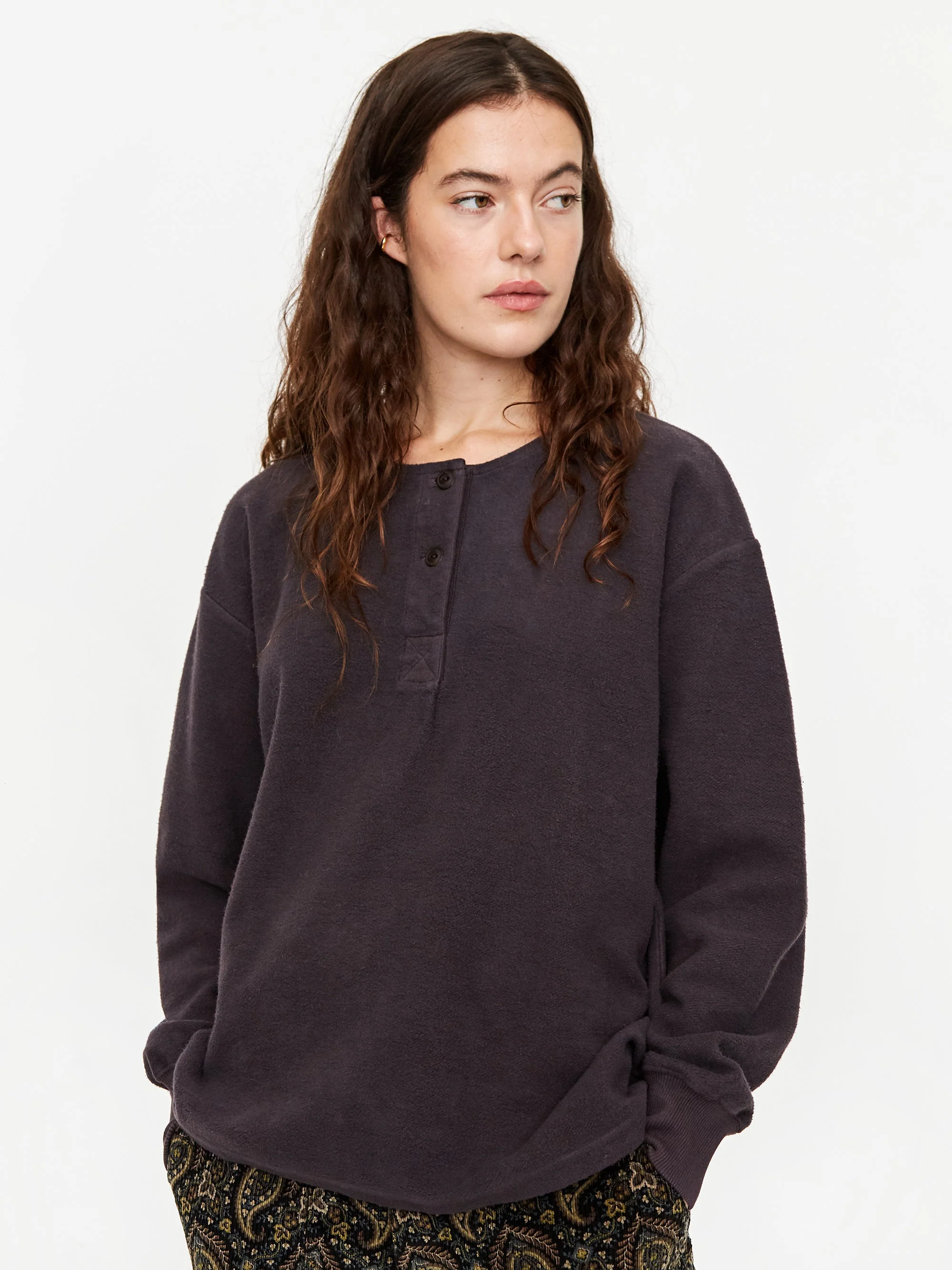 Girls Of Dust Papillon Organic Cotton Longsleeve Sweatshirt - Aubergine - Image 2