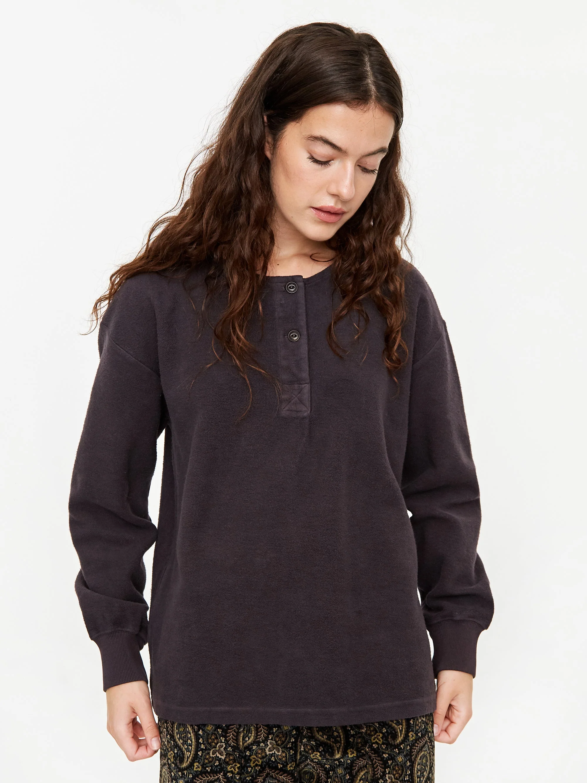 Girls Of Dust Papillon Organic Cotton Longsleeve Sweatshirt - Aubergine - Image 4