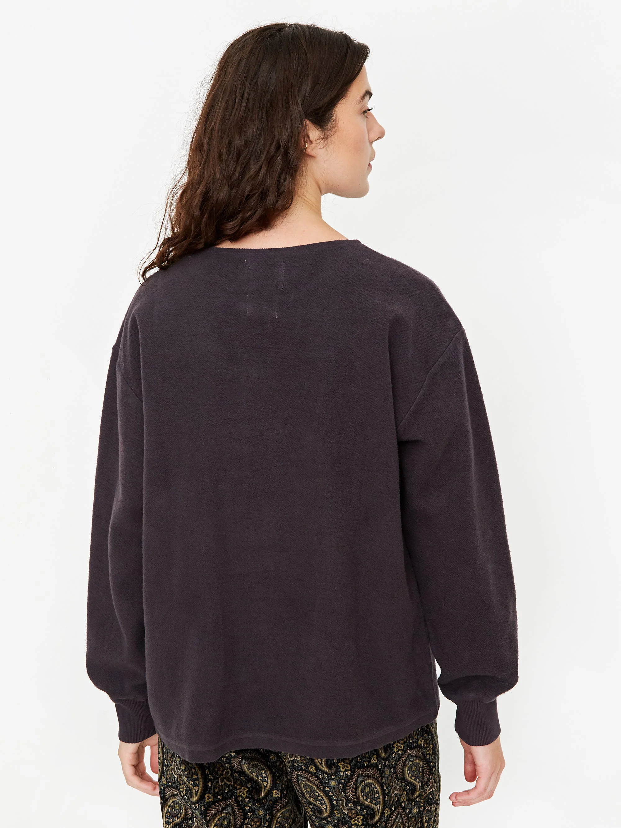 Girls Of Dust Papillon Organic Cotton Longsleeve Sweatshirt - Aubergine - Image 6