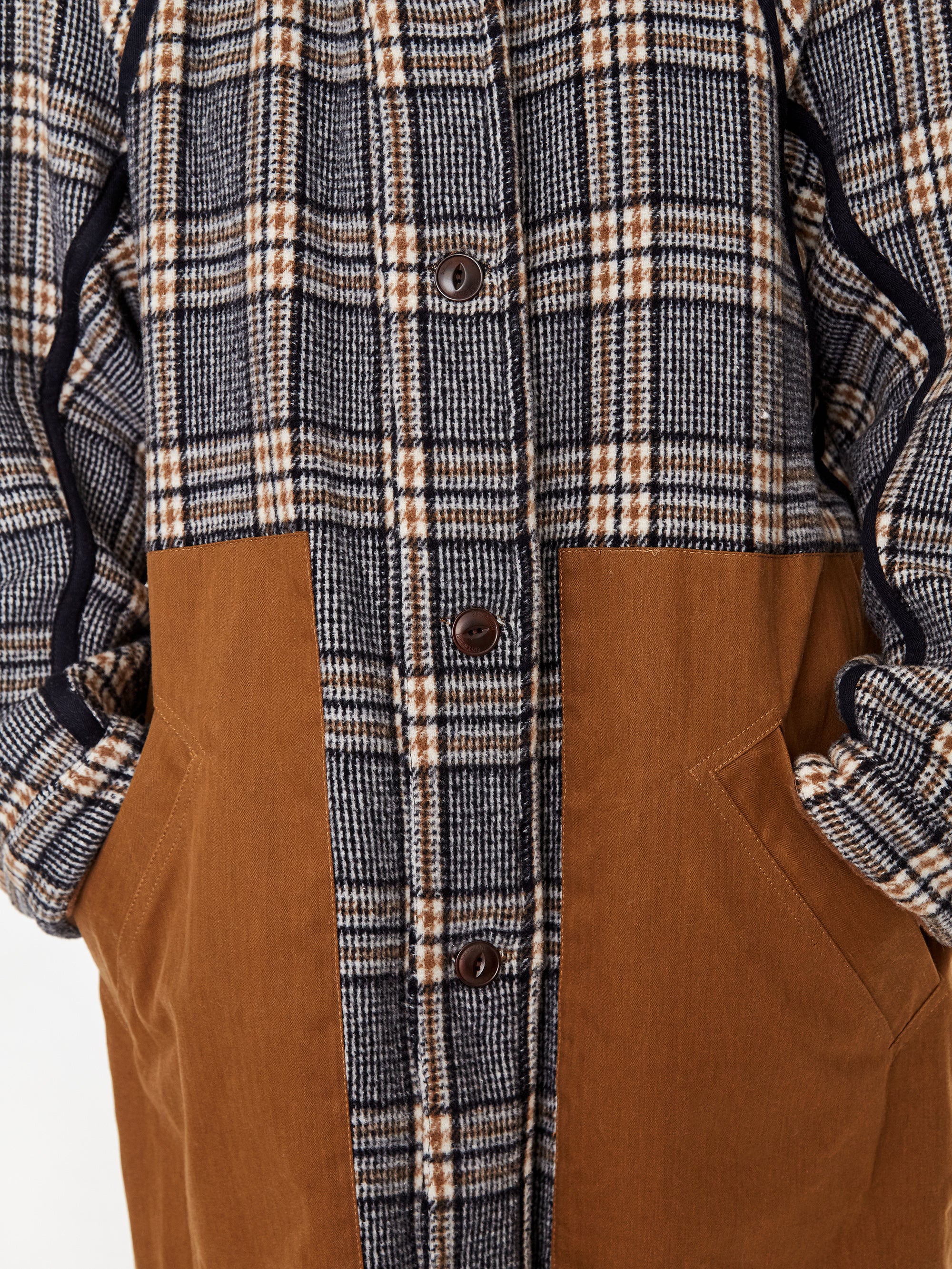 Girls Of Dust Reversible Army Trench Golf Wool Coat - Tobacco - Image 10