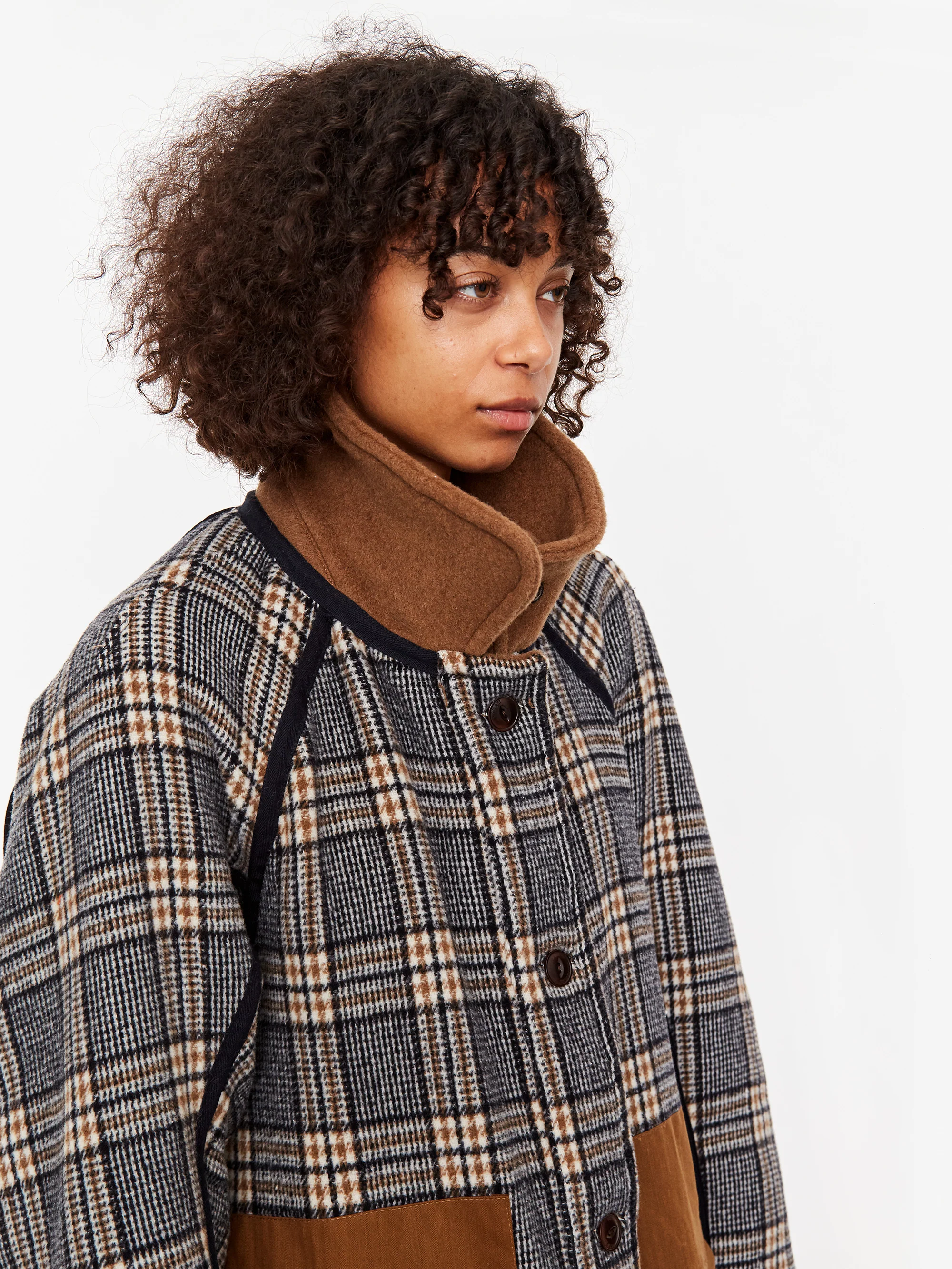 Girls Of Dust Reversible Army Trench Golf Wool Coat - Tobacco - Image 11