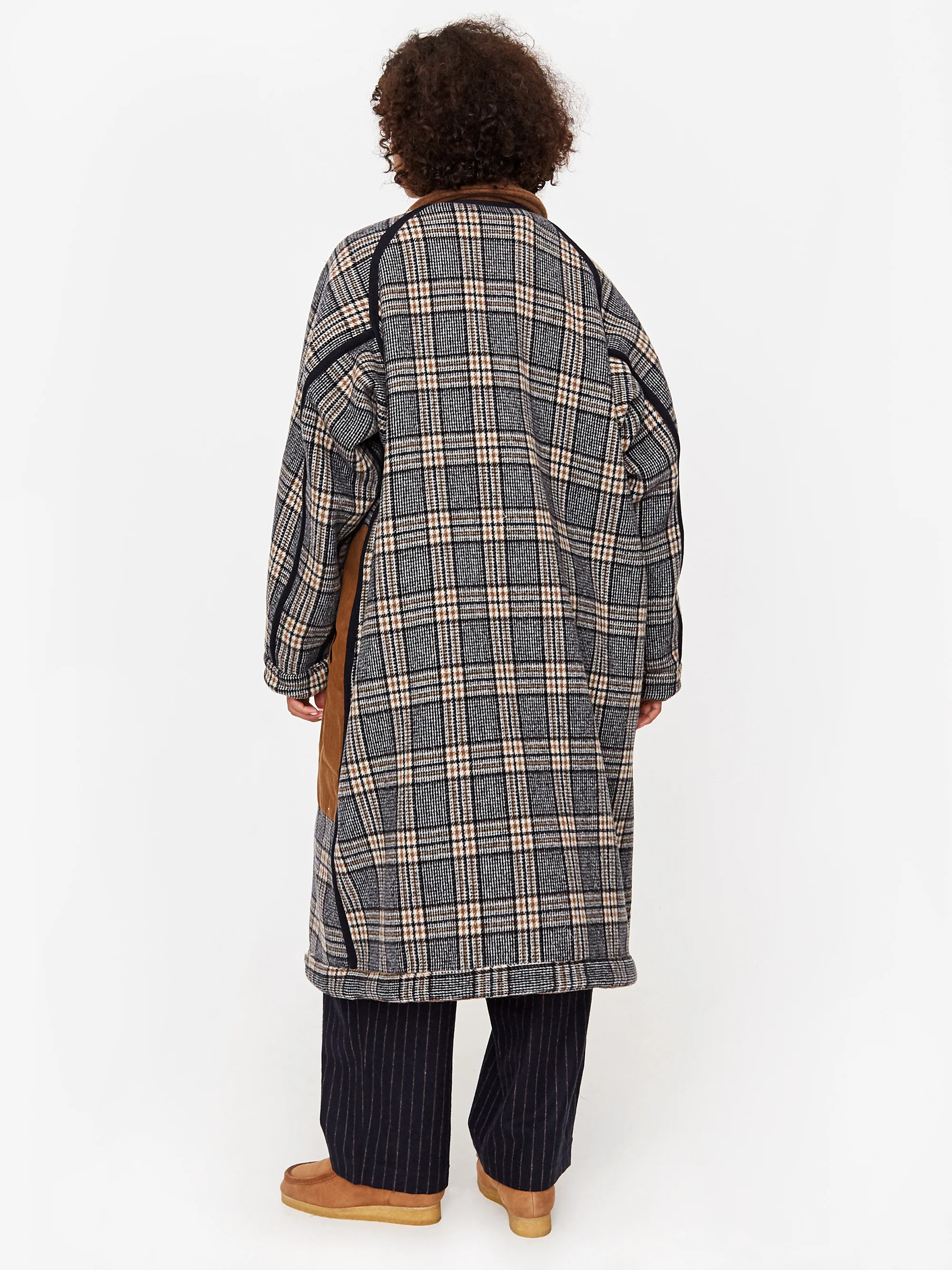 Girls Of Dust Reversible Army Trench Golf Wool Coat - Tobacco - Image 12