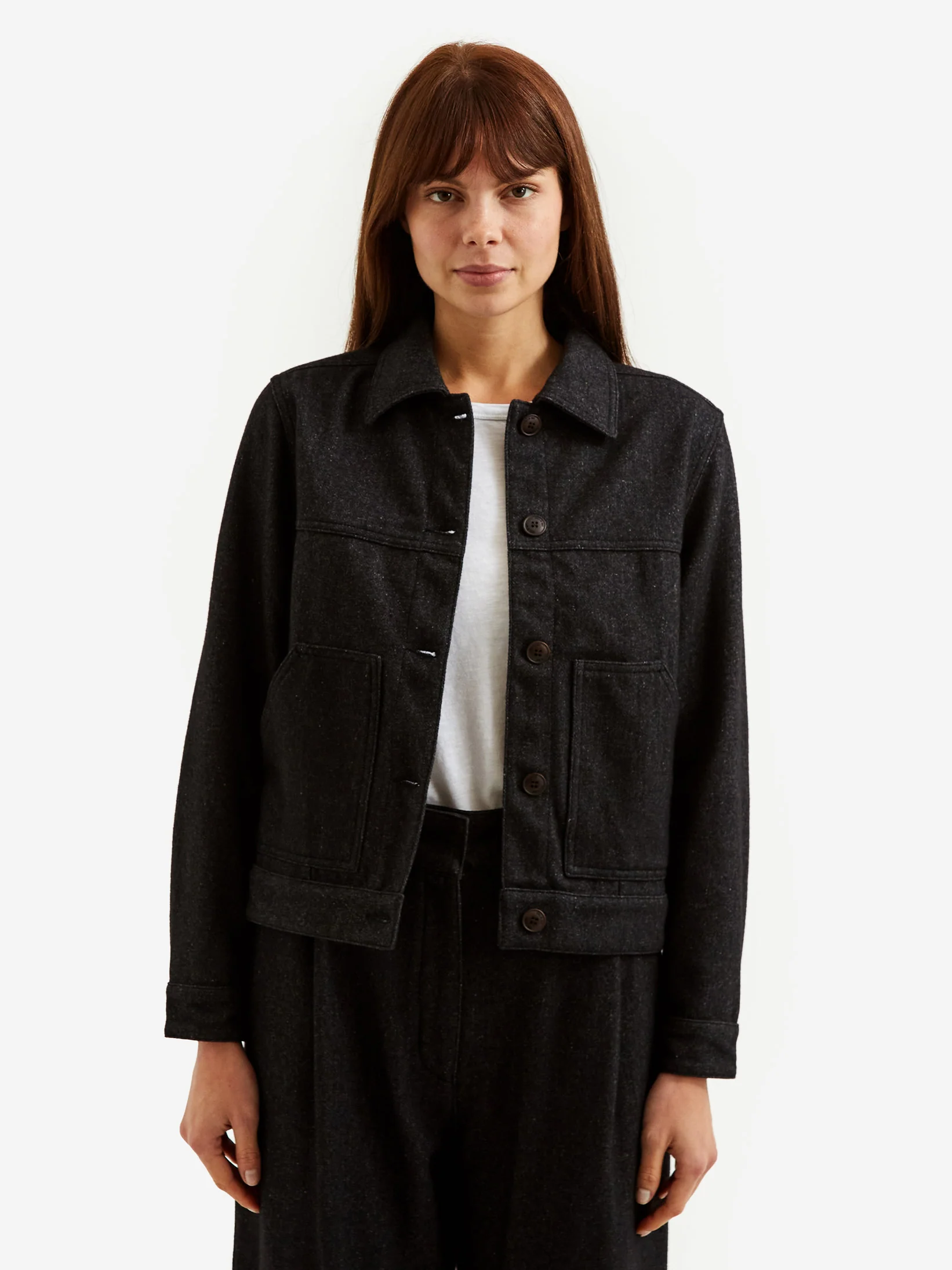 Girls Of Dust Russel Wool Trucker Jacket - Anthracite