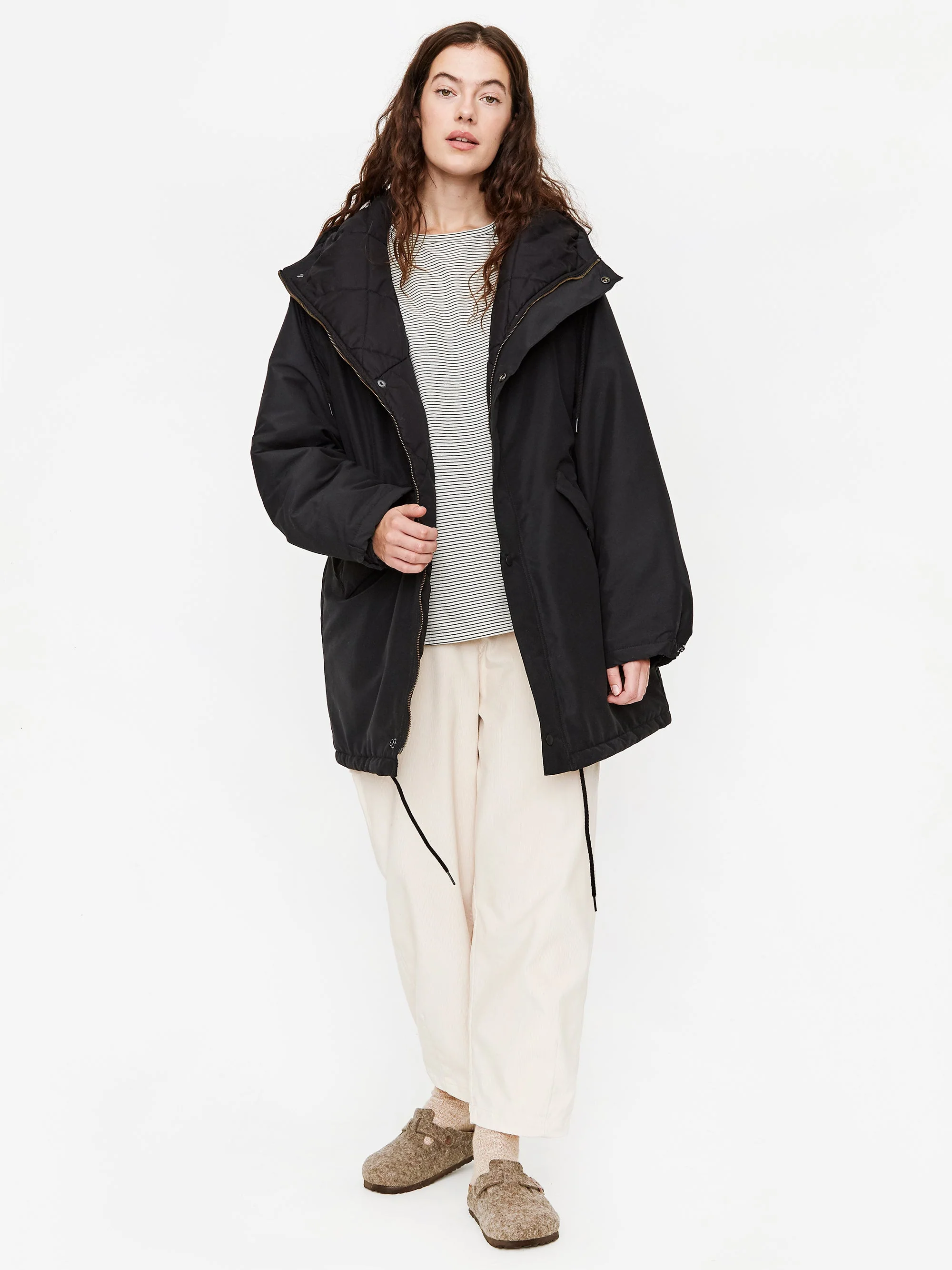 Girls Of Dust Storm Nylon Padded Hooded Jacket - Black - Image 3