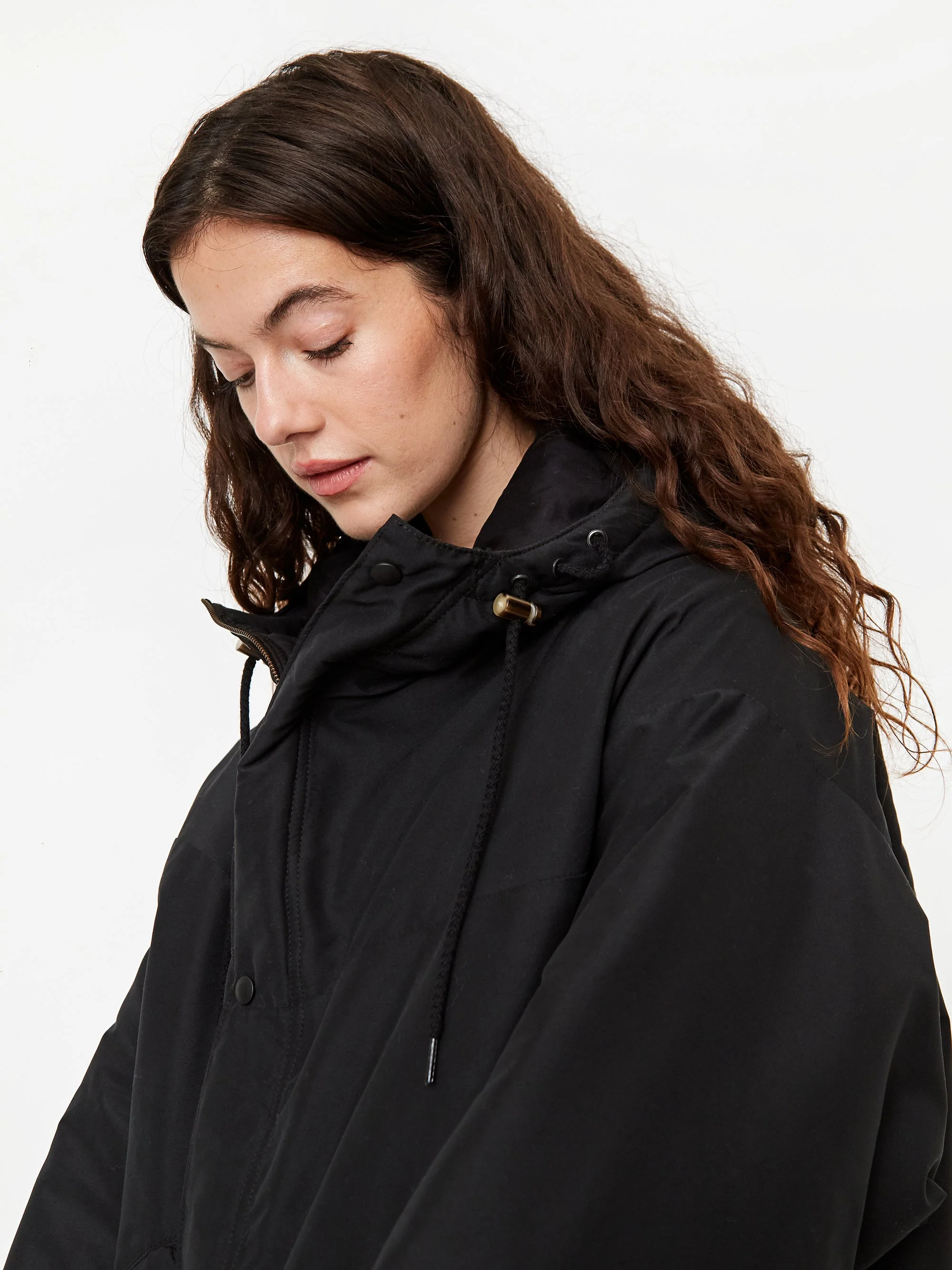 Girls Of Dust Storm Nylon Padded Hooded Jacket - Black - Image 5