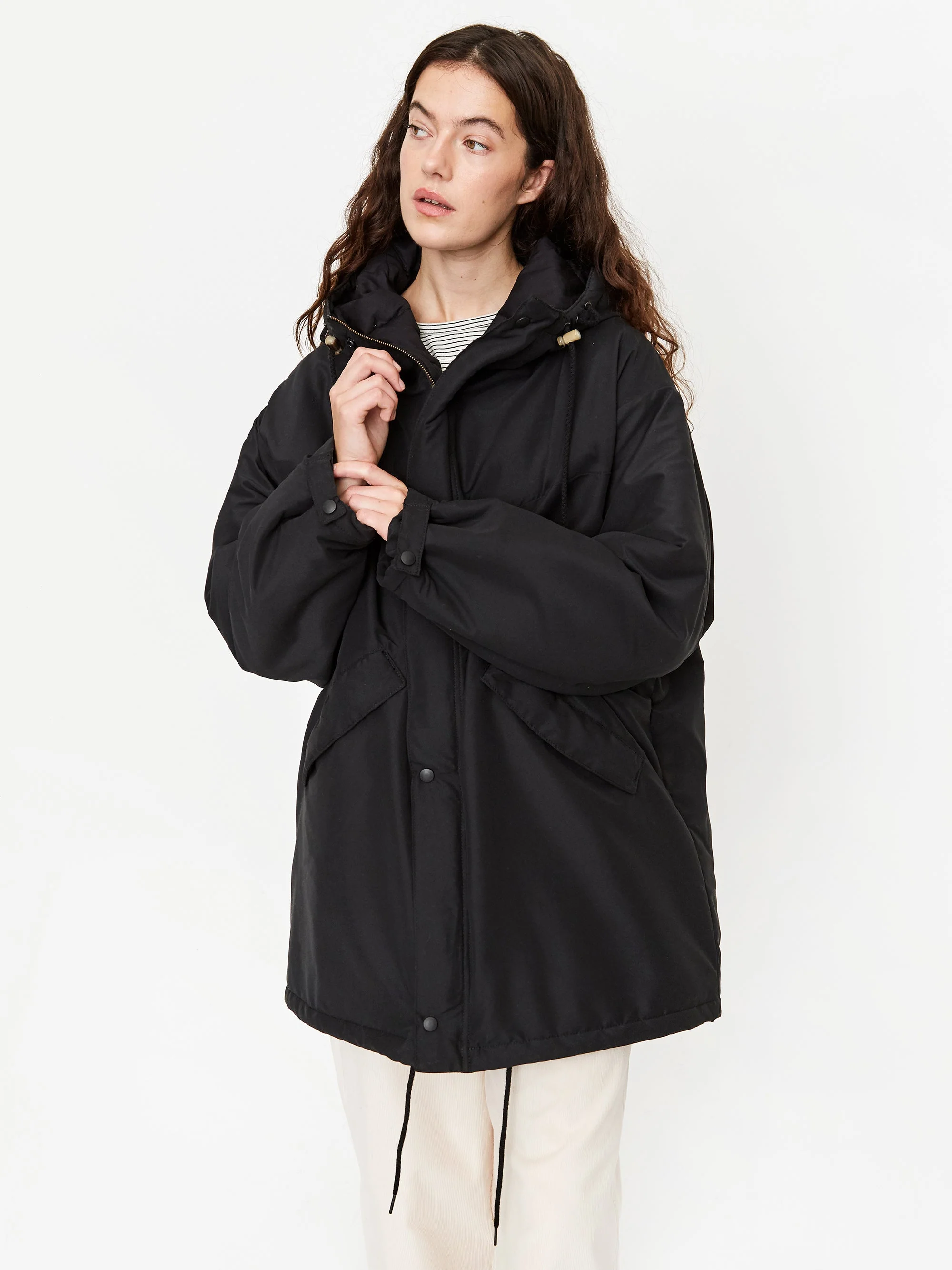 Girls Of Dust Storm Nylon Padded Hooded Jacket - Black - Image 6