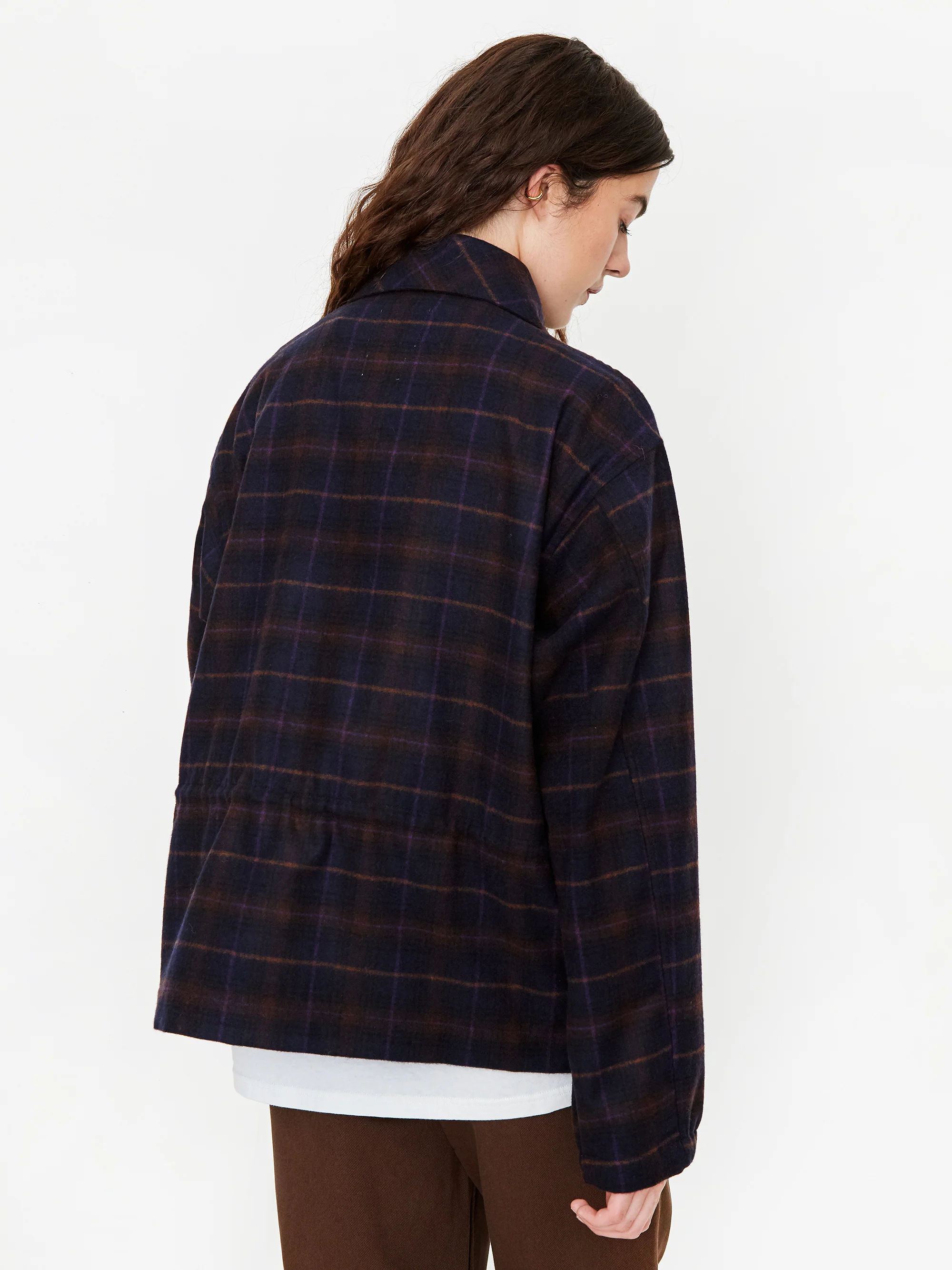 Girls Of Dust Tropical Boban Check Longsleeve Overshirt - Navy - Image 10