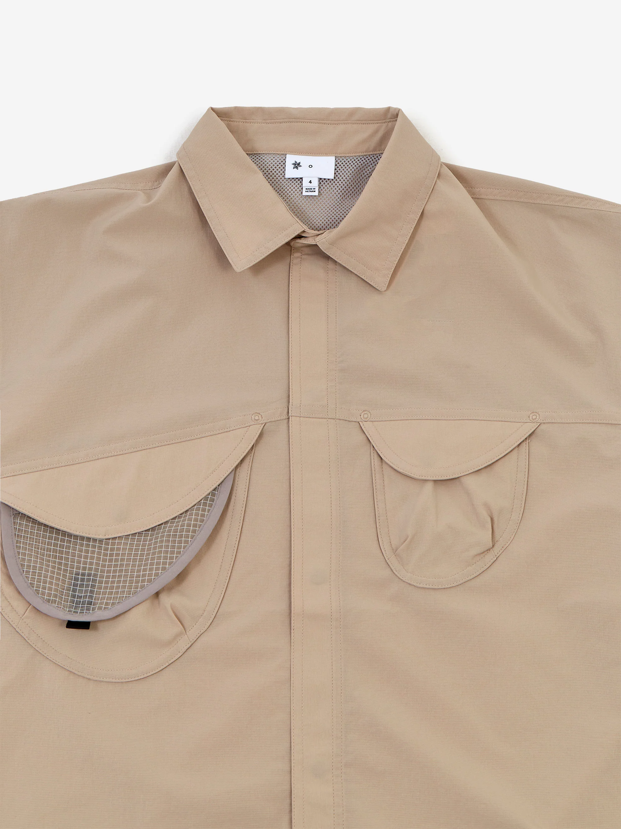 Goldwin 0 S/S Asymmetric Camp Shirt - Silica - Image 3